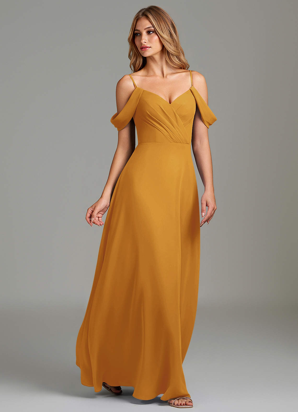 butterscotch yellow bridesmaid dress Theresa Matte Satin Dress - Butterscotch