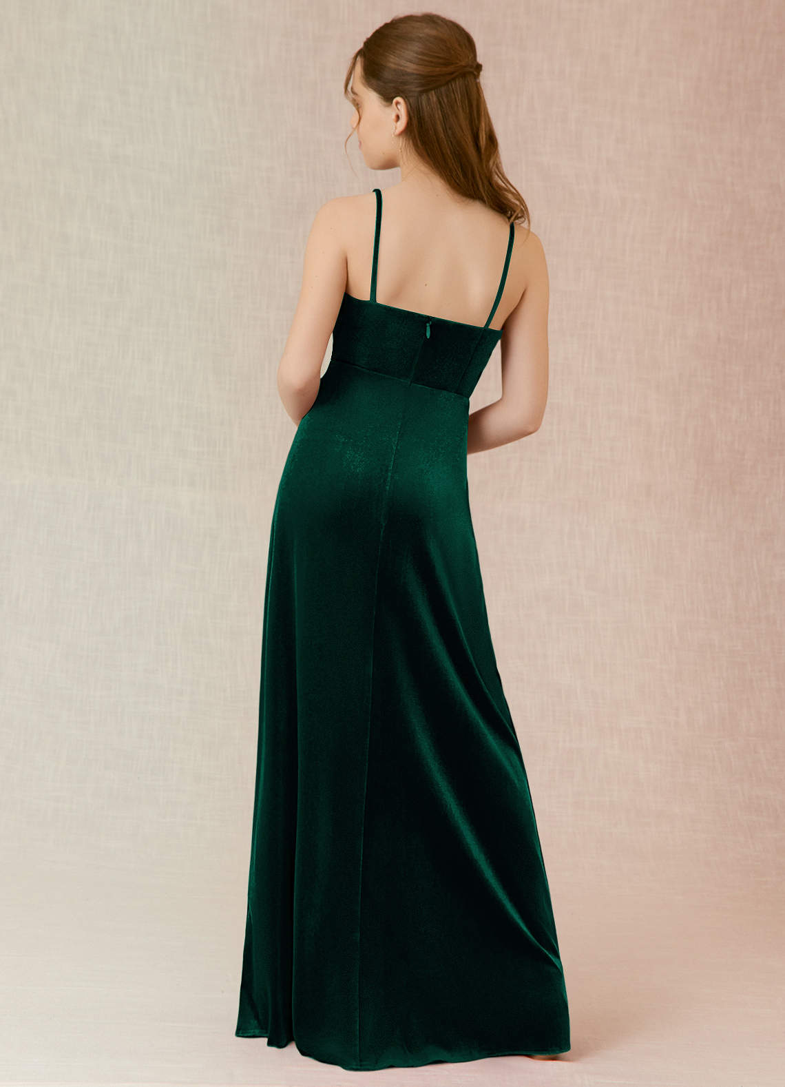 green emerald velvet dress Solange Dress