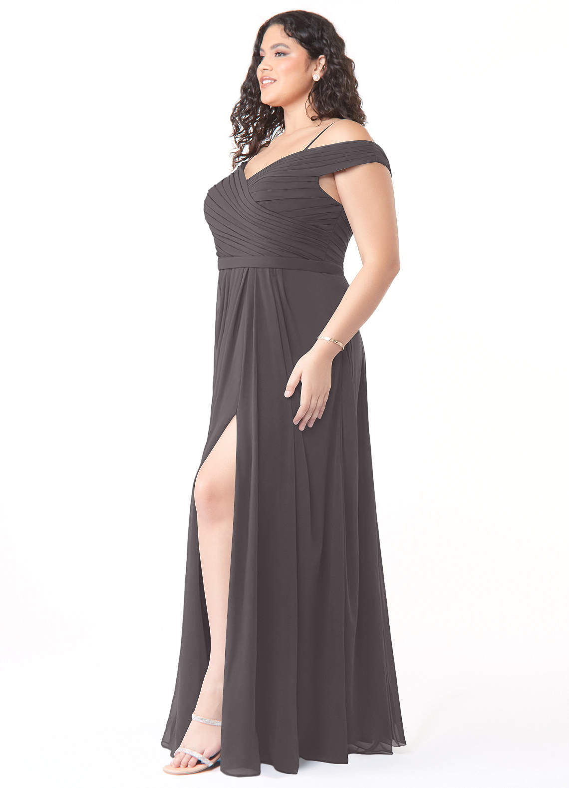 slim fit dress slacks Dottie Satin Bridesmaids Dress