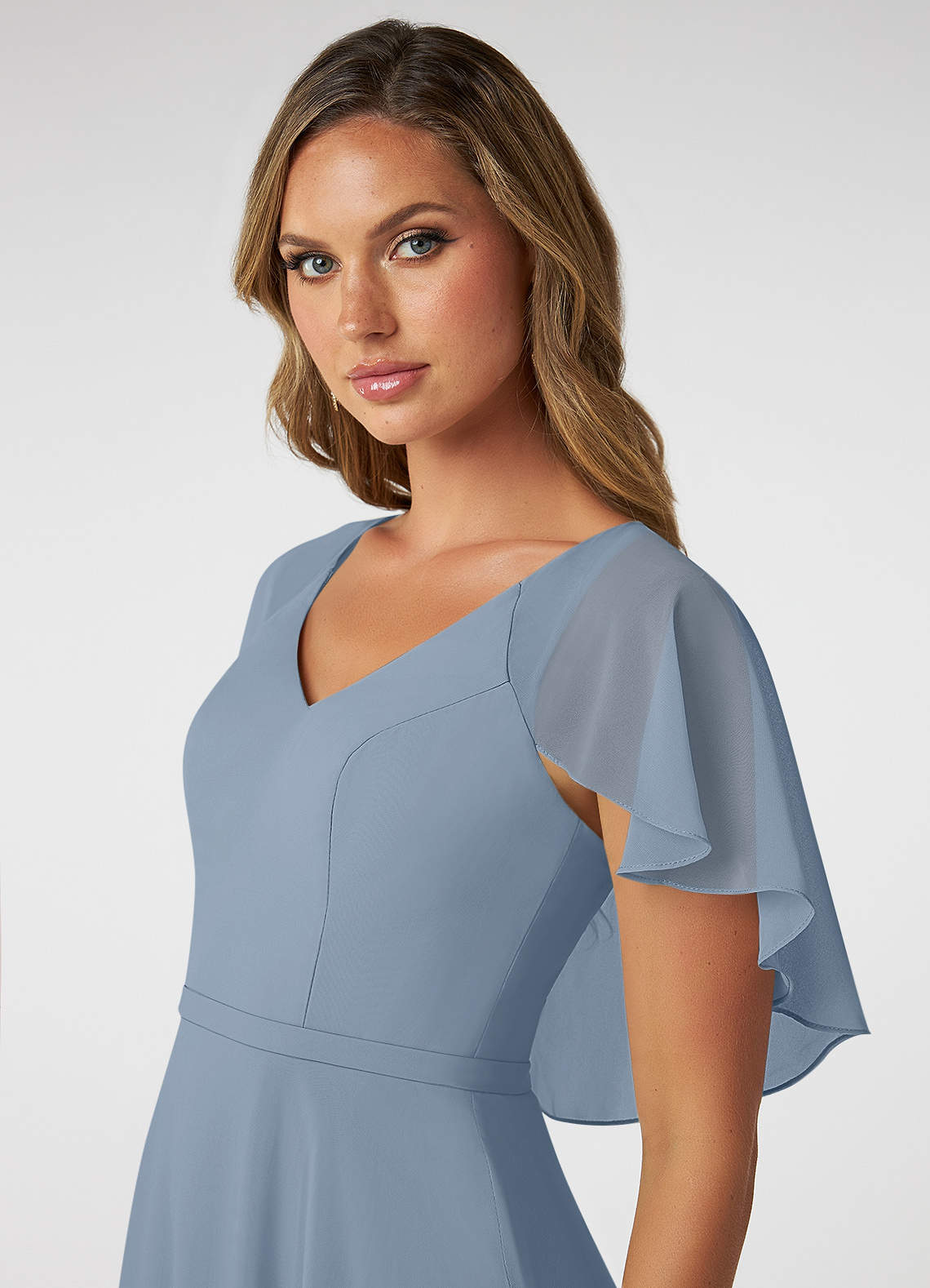 sachin and babi light blue dress Bluish Grey Bridesmaid Dress main image 0