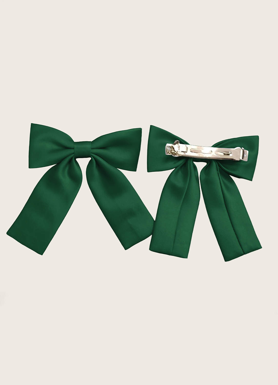 front Girls Satin Bow Hair Clip Set