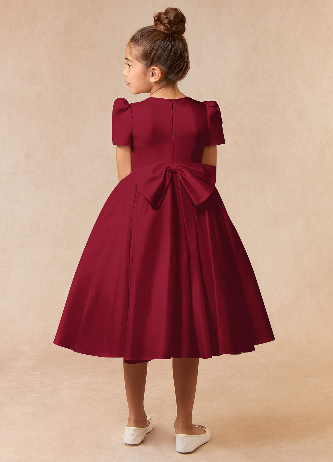 Azazie Anirra Burgundy Ball Gown Pleated Matte Satin Dress Azazie