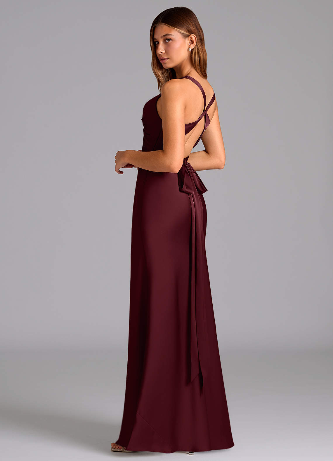 7 way bridesmaid dress Multi-way Slinky Maxi Dress / Navy – Style Cheat main image 1