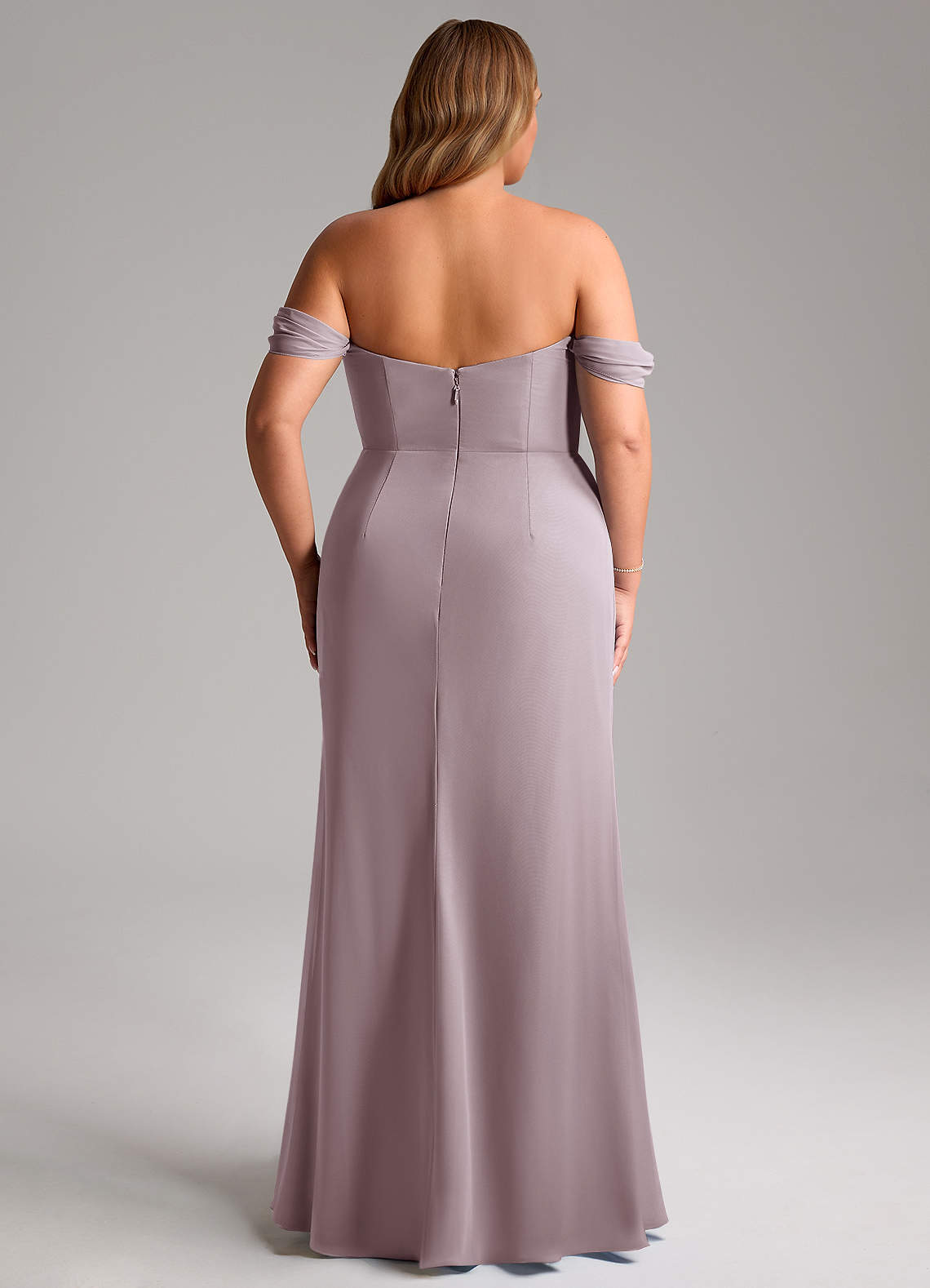Azazie Saige Bridesmaid Dresses Dusk A-Line Off the Shoulder Chiffon Convertible Dress image14