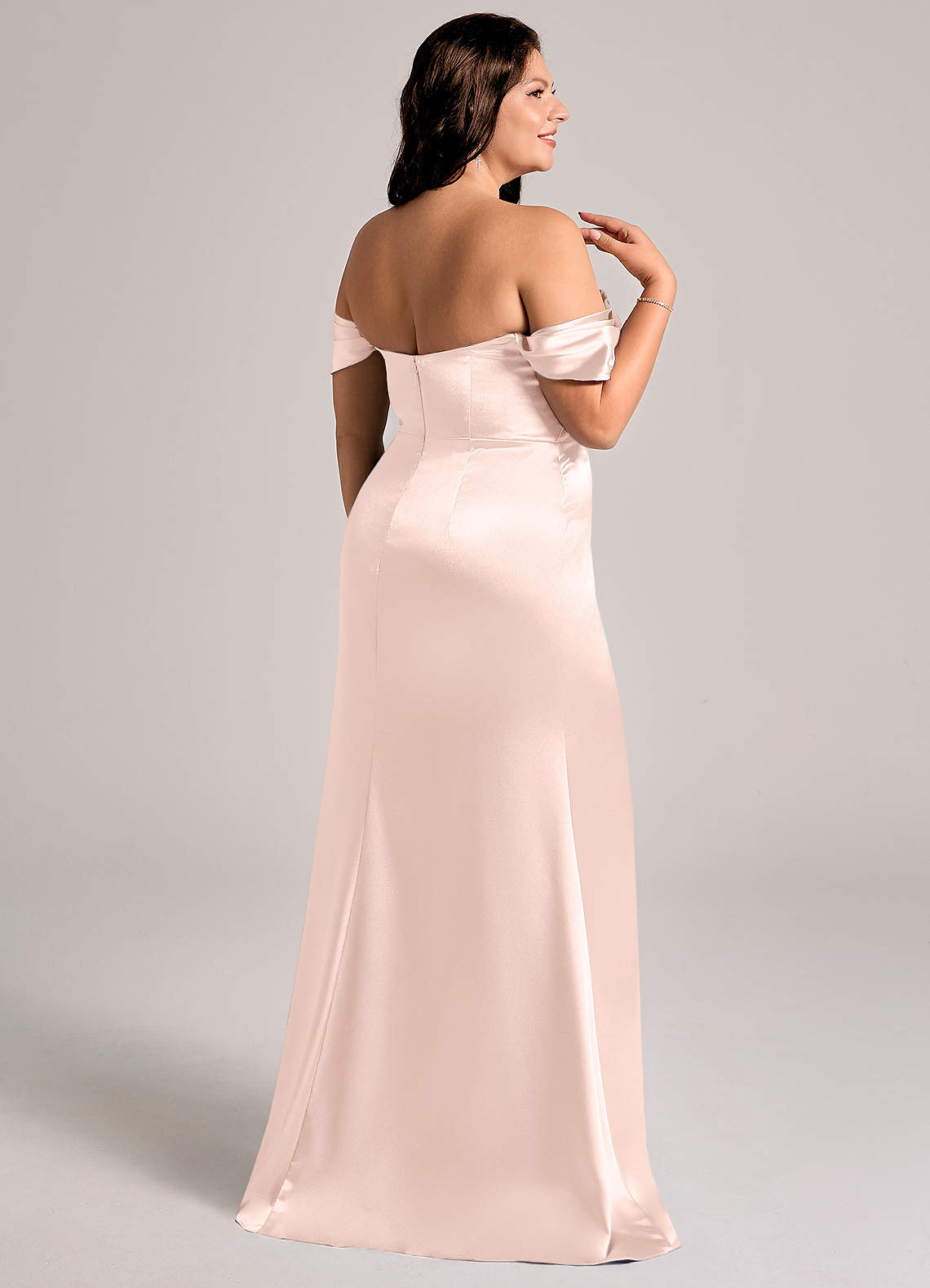 Azazie Saige Rose Gold Metallic Satin Bridesmaid Dresses | Azazie