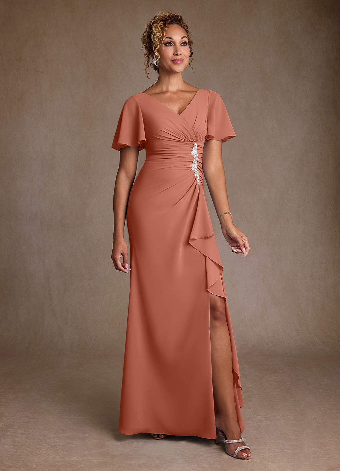 Azazie Suffolk Mother of the Bride Dresses MAI TAI A-Line Pleated Chiffon Dress image1