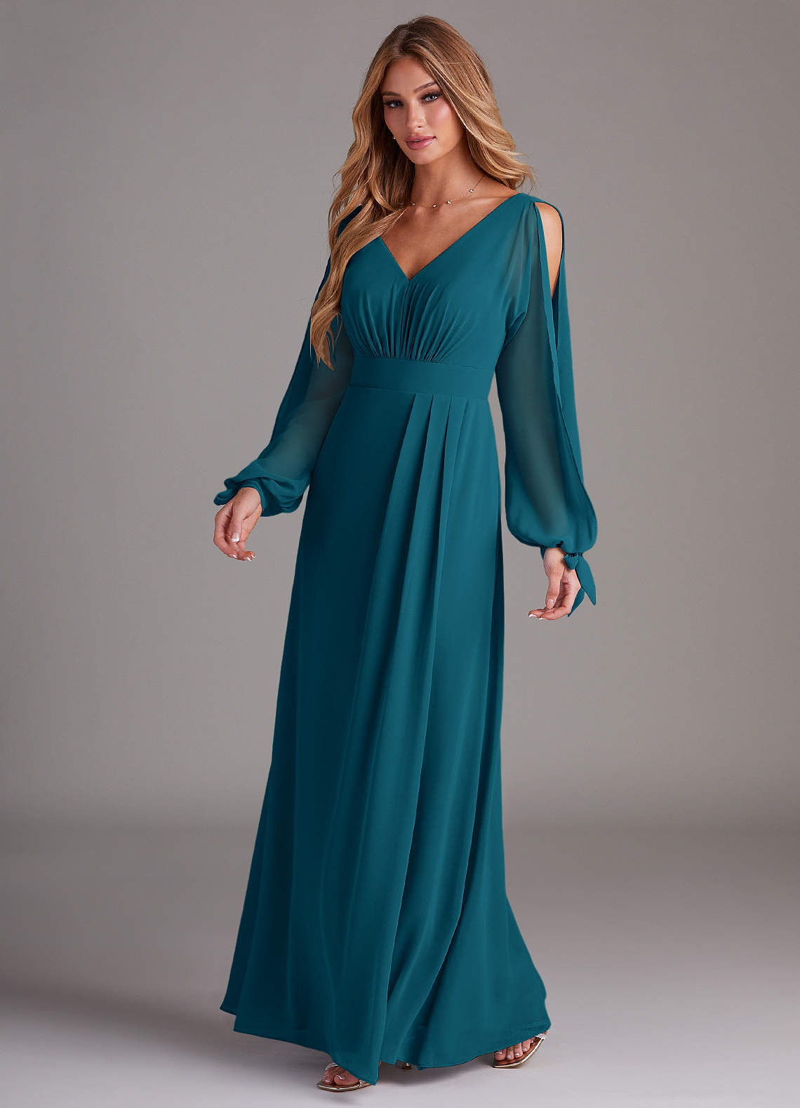Azazie Matilda Ready to Ship Ink Blue Chiffon Bridesmaid Dresses | Azazie