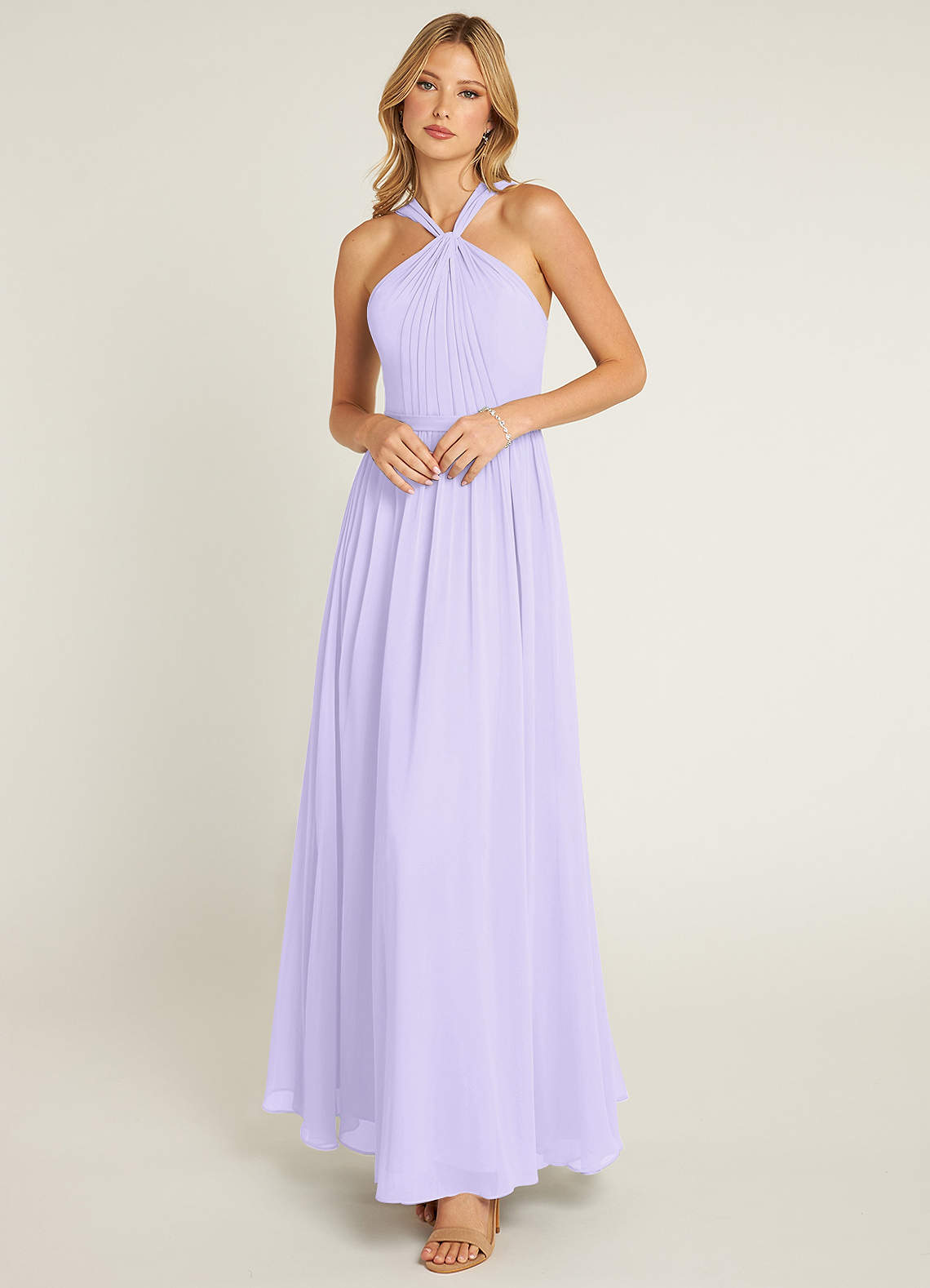 Azazie Jacey Bridesmaid Dresses Lilac A-Line Pleated Chiffon Dress image1