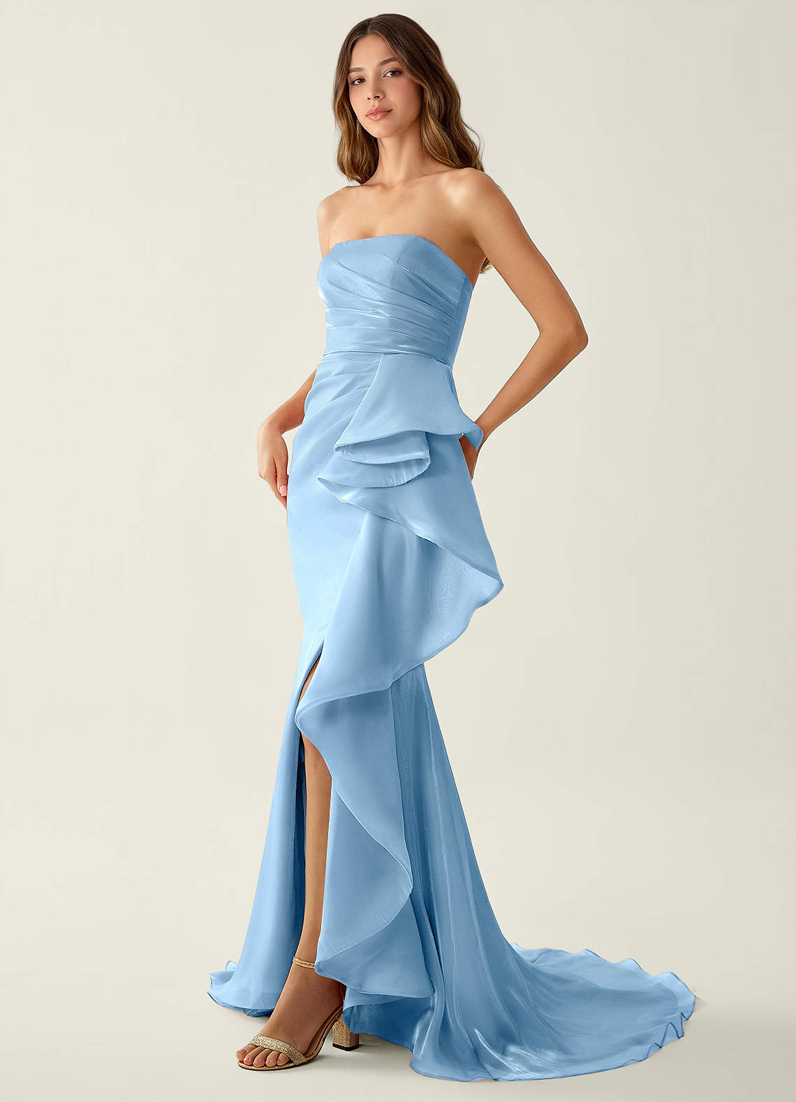 blue strapless high low dress Liorah Mint Prom formal black dress with 300$ - 500$ it will also include Color:Baby blue/white