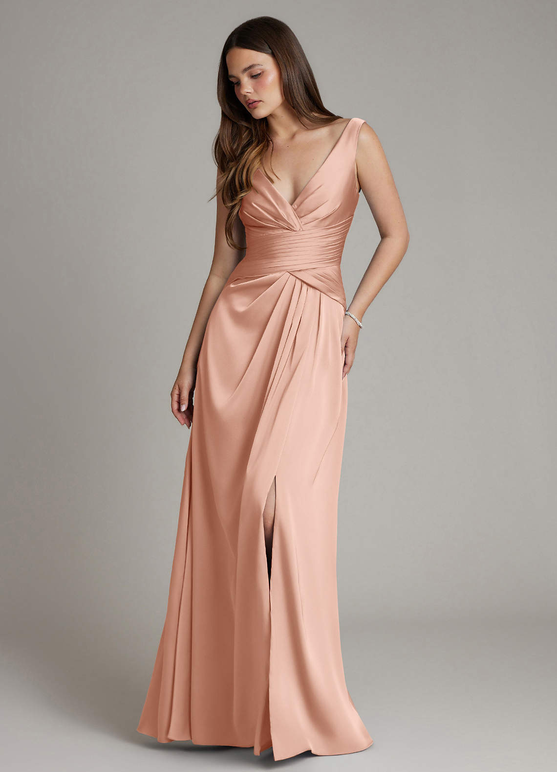 long plain white dress with sleeves Cinderella Divine CD0169C OFFWHITE / 2X SS25 batch 1 loose fitted long sleeves Select Color:Silver Zara Olive Green Satin
