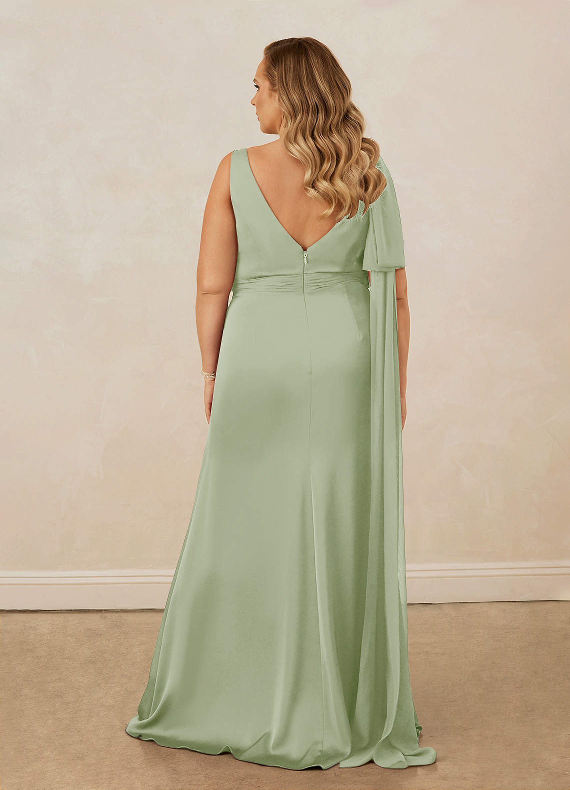 Christian Siriano Bridal for Azazie 1011 Bridesmaid Dresses Plunging Stretch Satin Mermaid Dress image18
