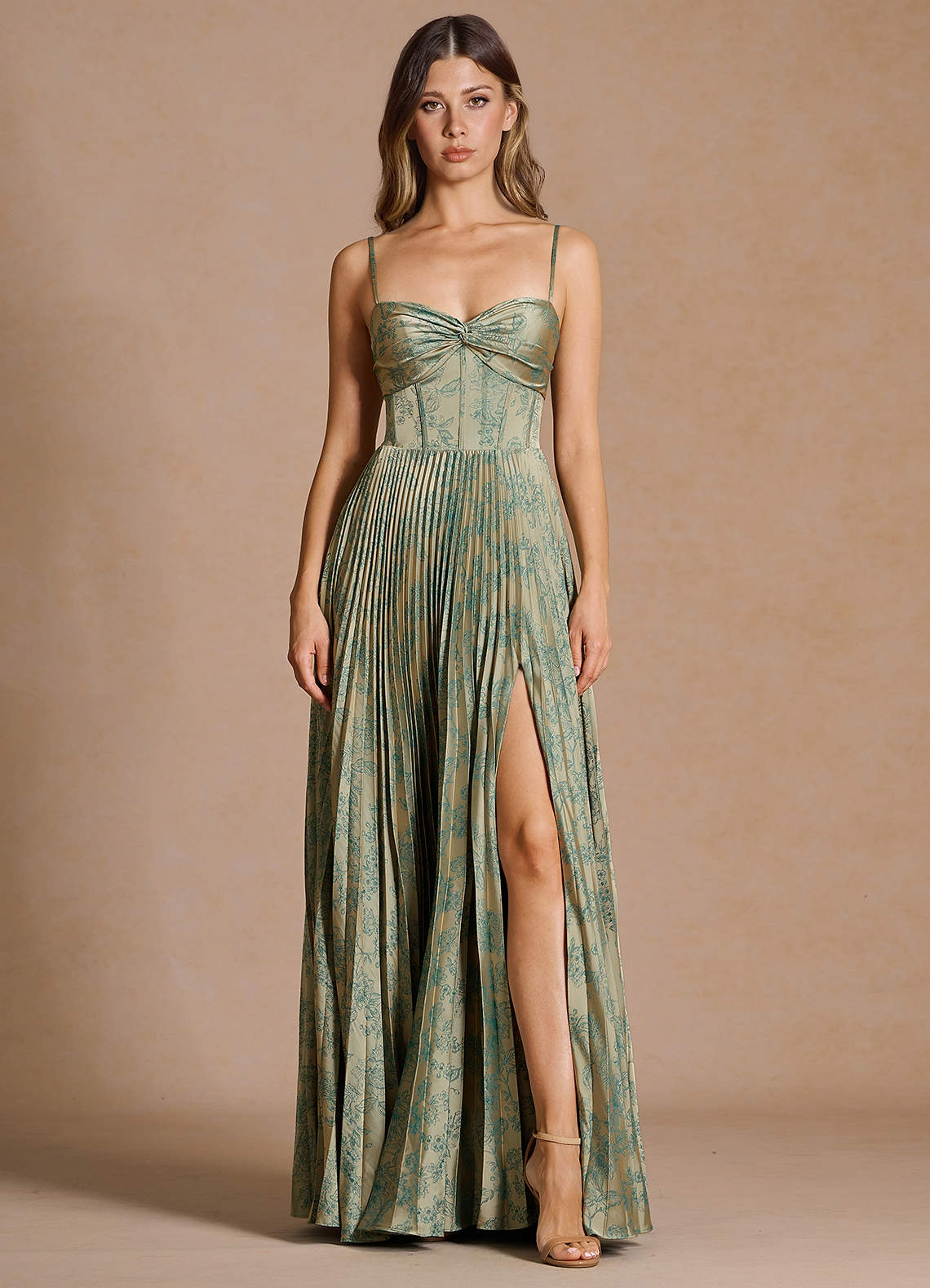 Vestido Platino Verde Azulado Largo Vesper image5