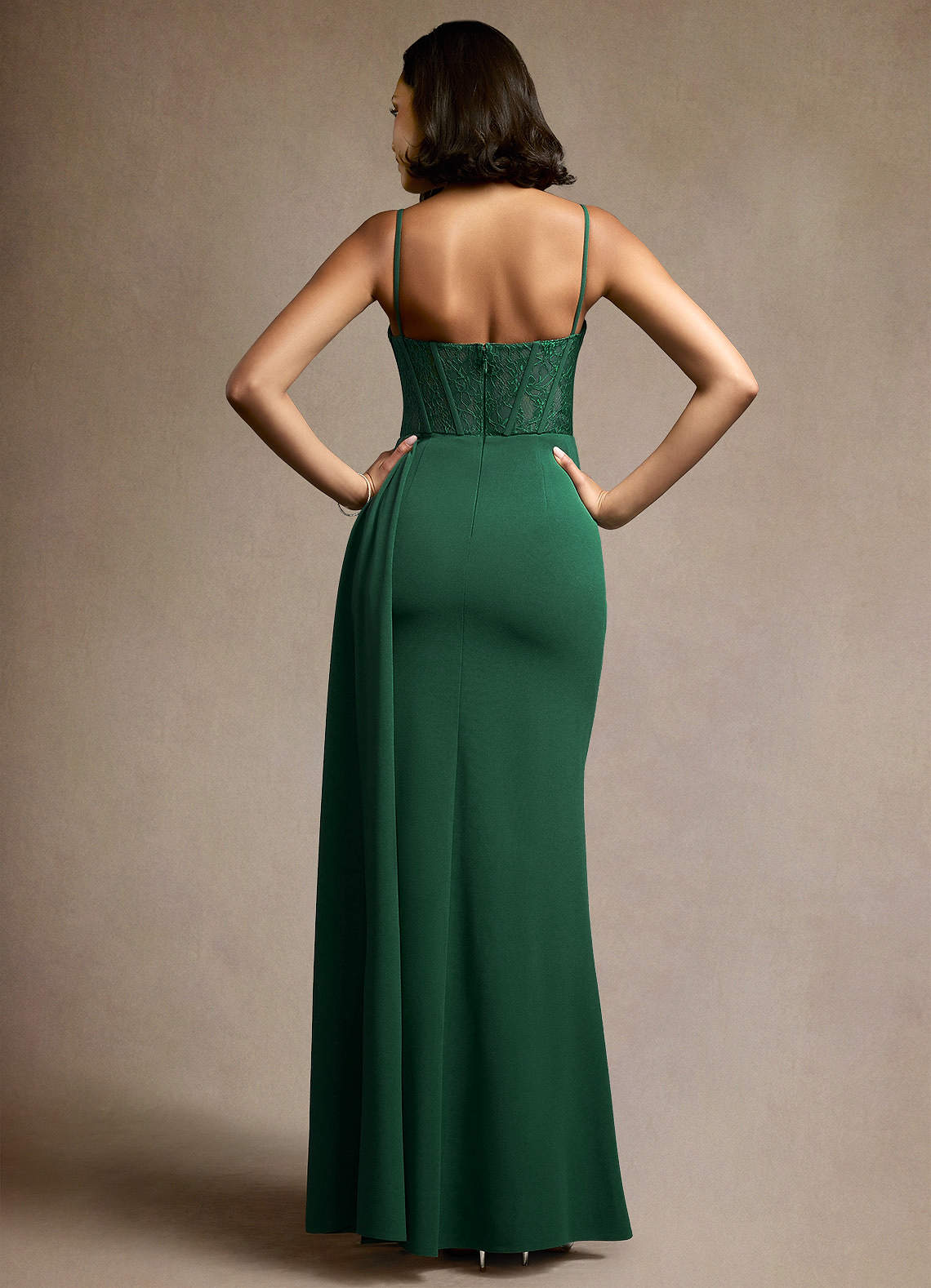 long dress with corset Vestido Maxi Daniella Lace Pleated - Crema providing a polished and refined look KissProm Sky Blue Corset Cutout