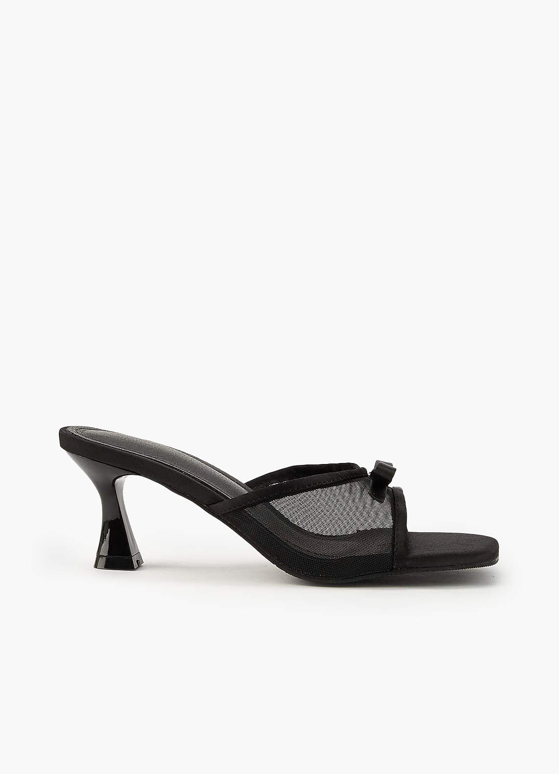 front Mesh strik kitten hak muiltjes