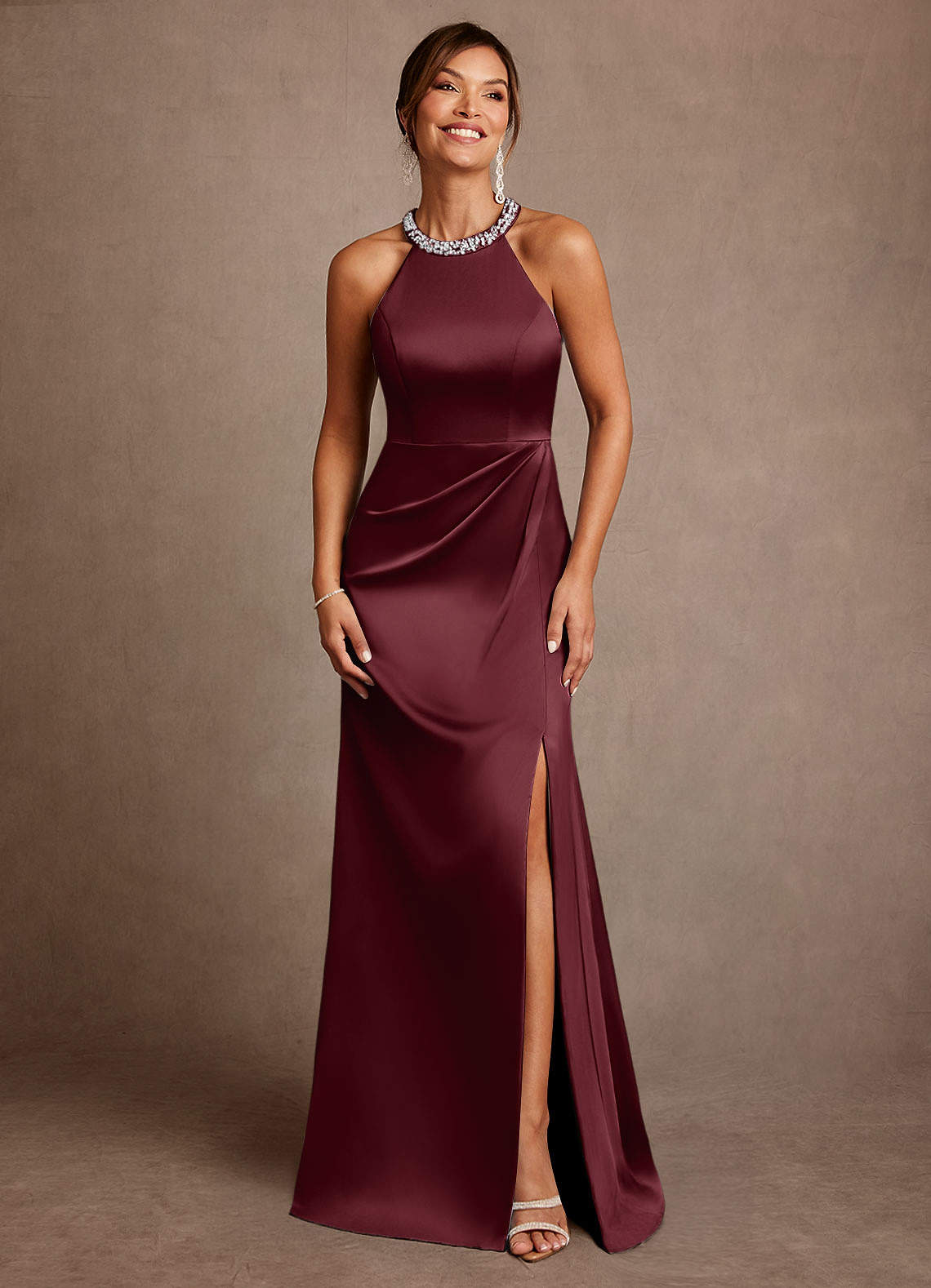 formal dresses lawrence ks Charlotte Lawrence Rhinestones Plunging Neck 2025 Oscars Gown main image 0