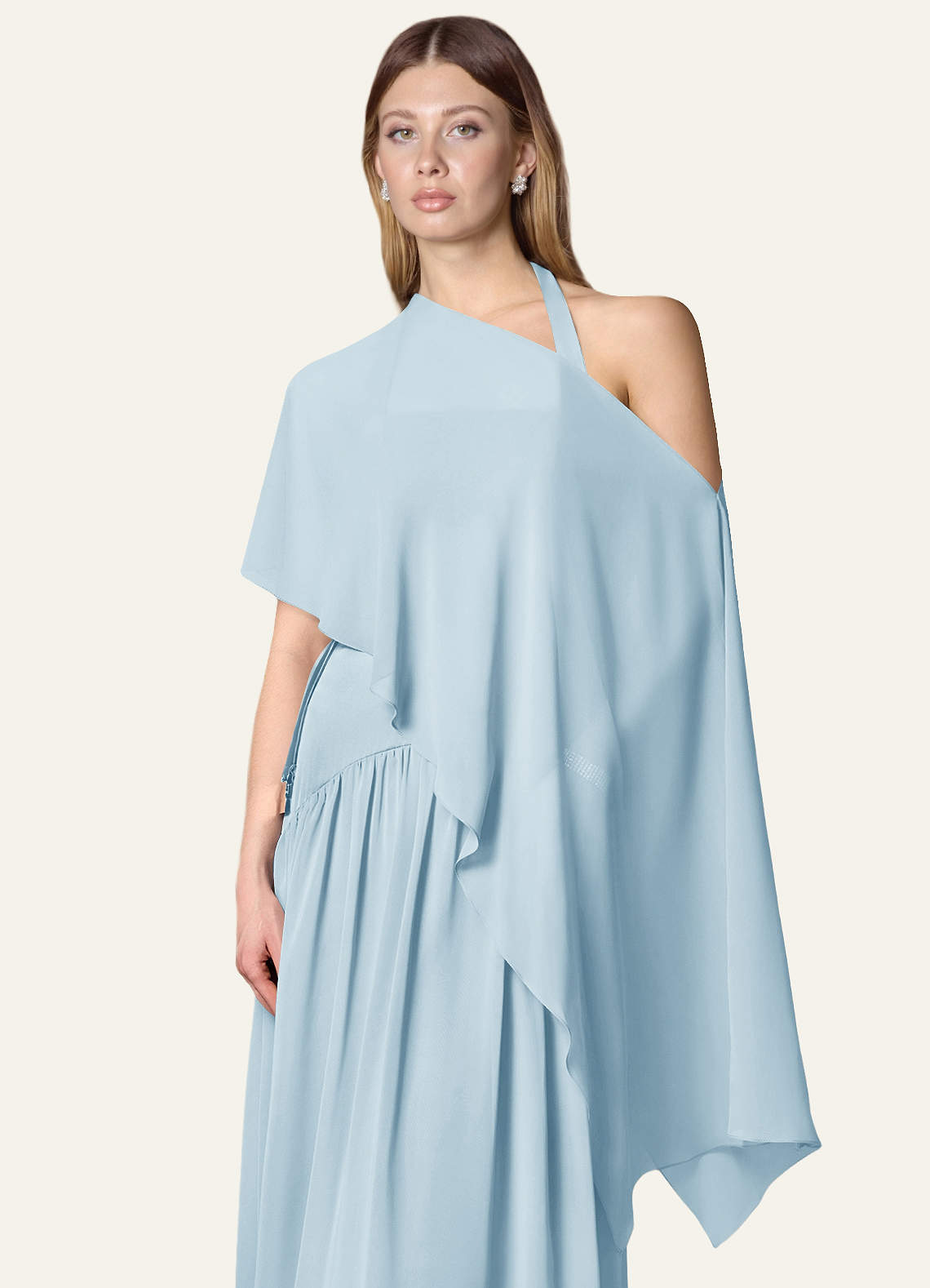 front Xale transparente para noite com vários estilos e cores combinando