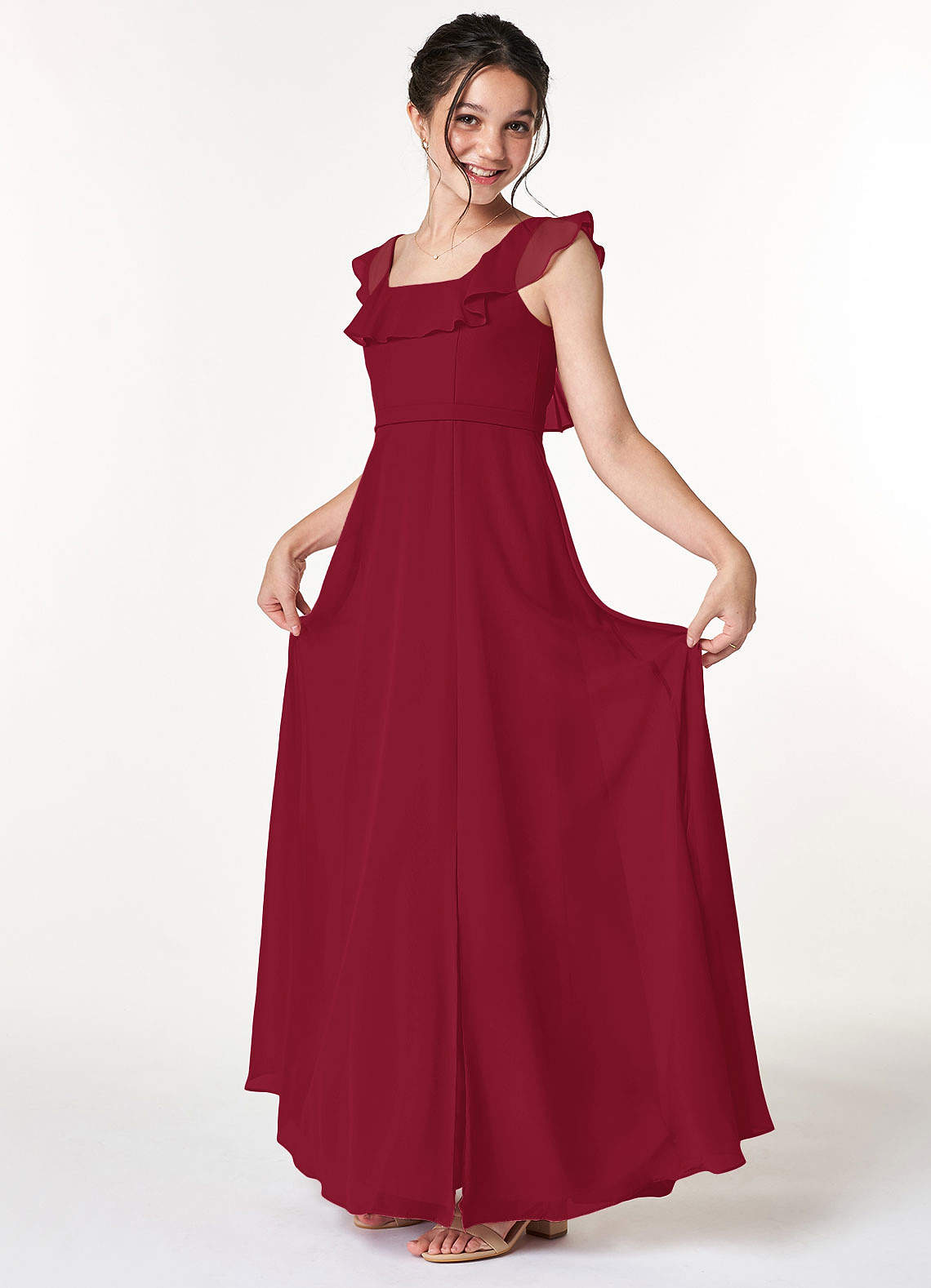 Jr bridesmaid 2025 dresses burgundy