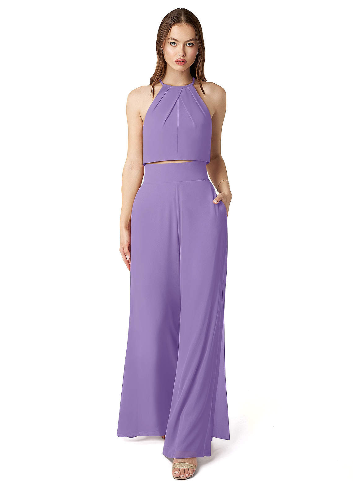 Azazie Kenzi Brautjungfernkleider Plissee Chiffon Overall/Jumpsuit Tahiti image1