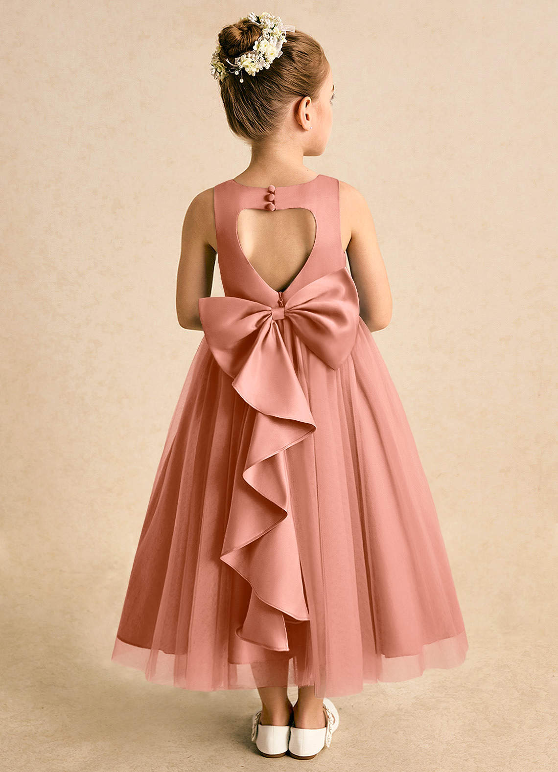Azazie Solia Flower Girl Dresses MAI TAI Ball-Gown Bow Tulle Dress image1