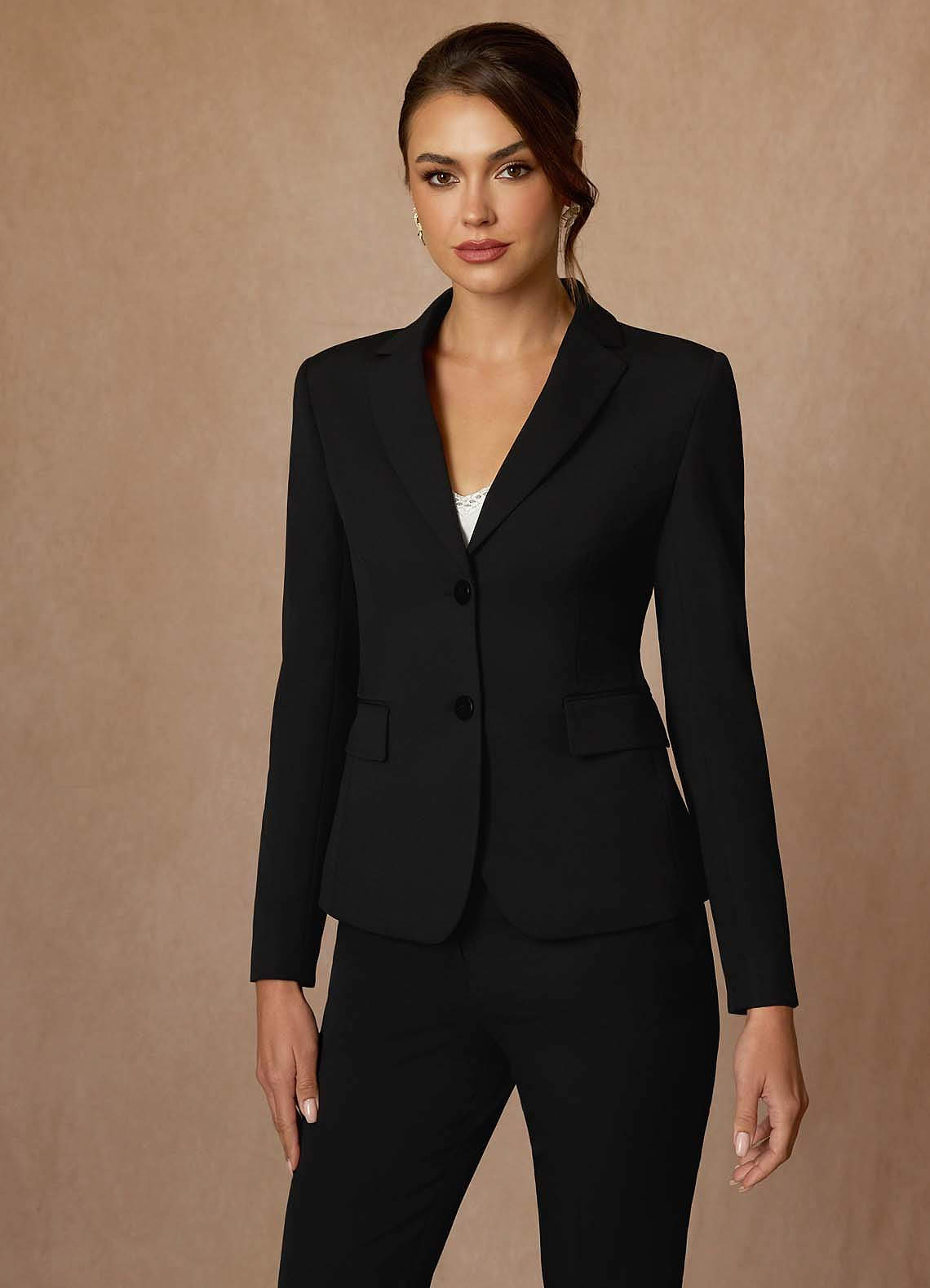 front Whitney 검은색 고급 직조 기술로 제작된 기능성 긴 바지 정장