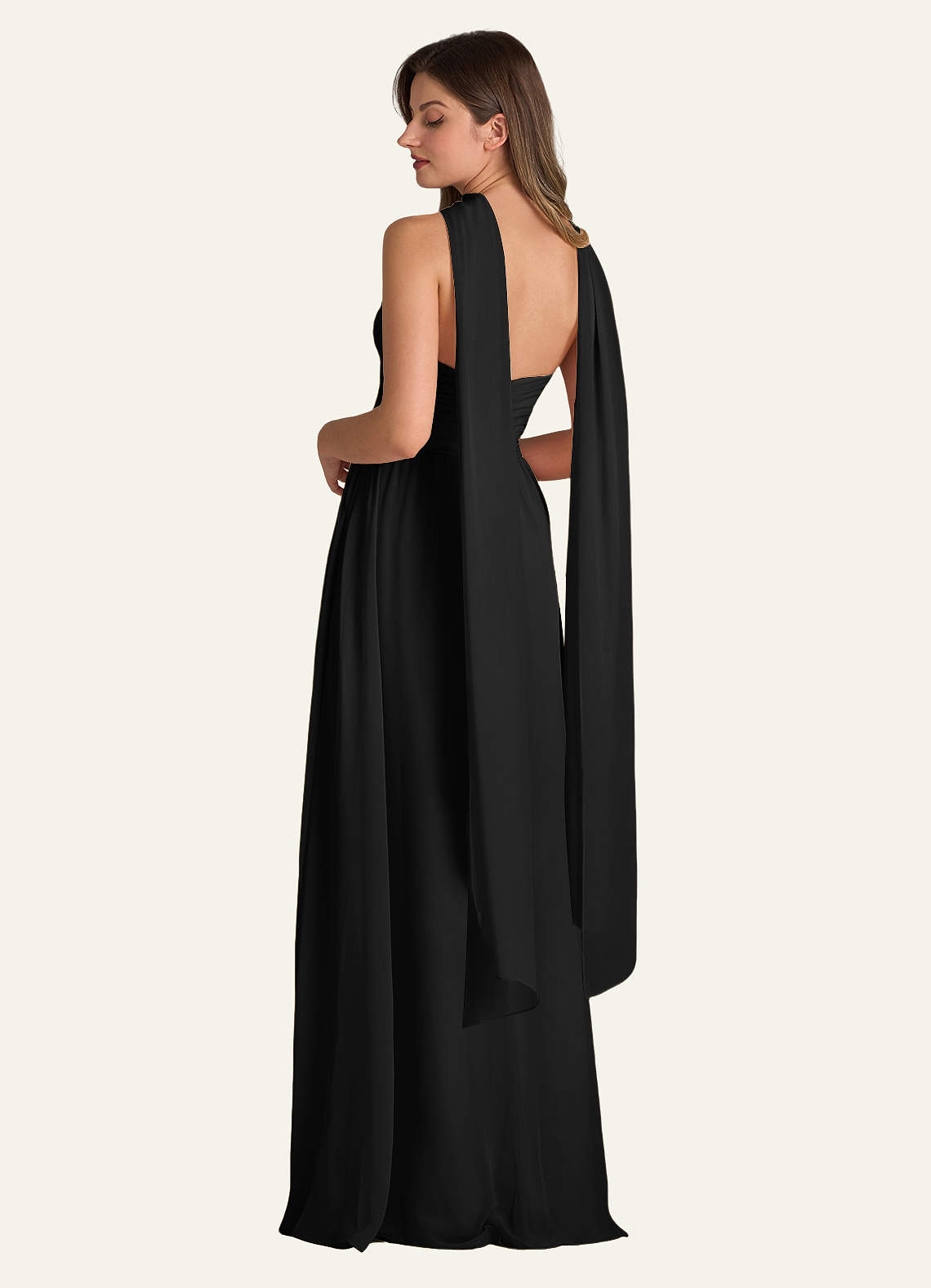 front Azazie Matching Color Chiffon Scarf