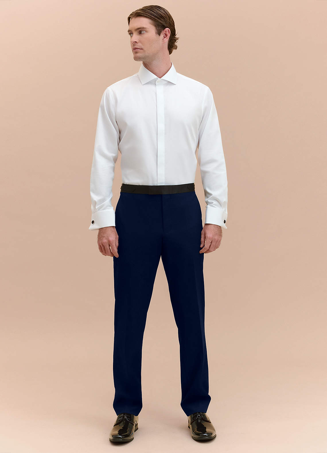 front Classic Navy Blue Tuxedo Pants