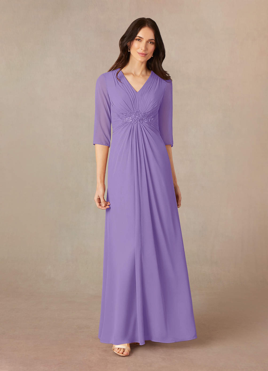 Azazie Yessica Mother of the Bride Dresses Tahiti A-Line Sequins Chiffon Dress image1