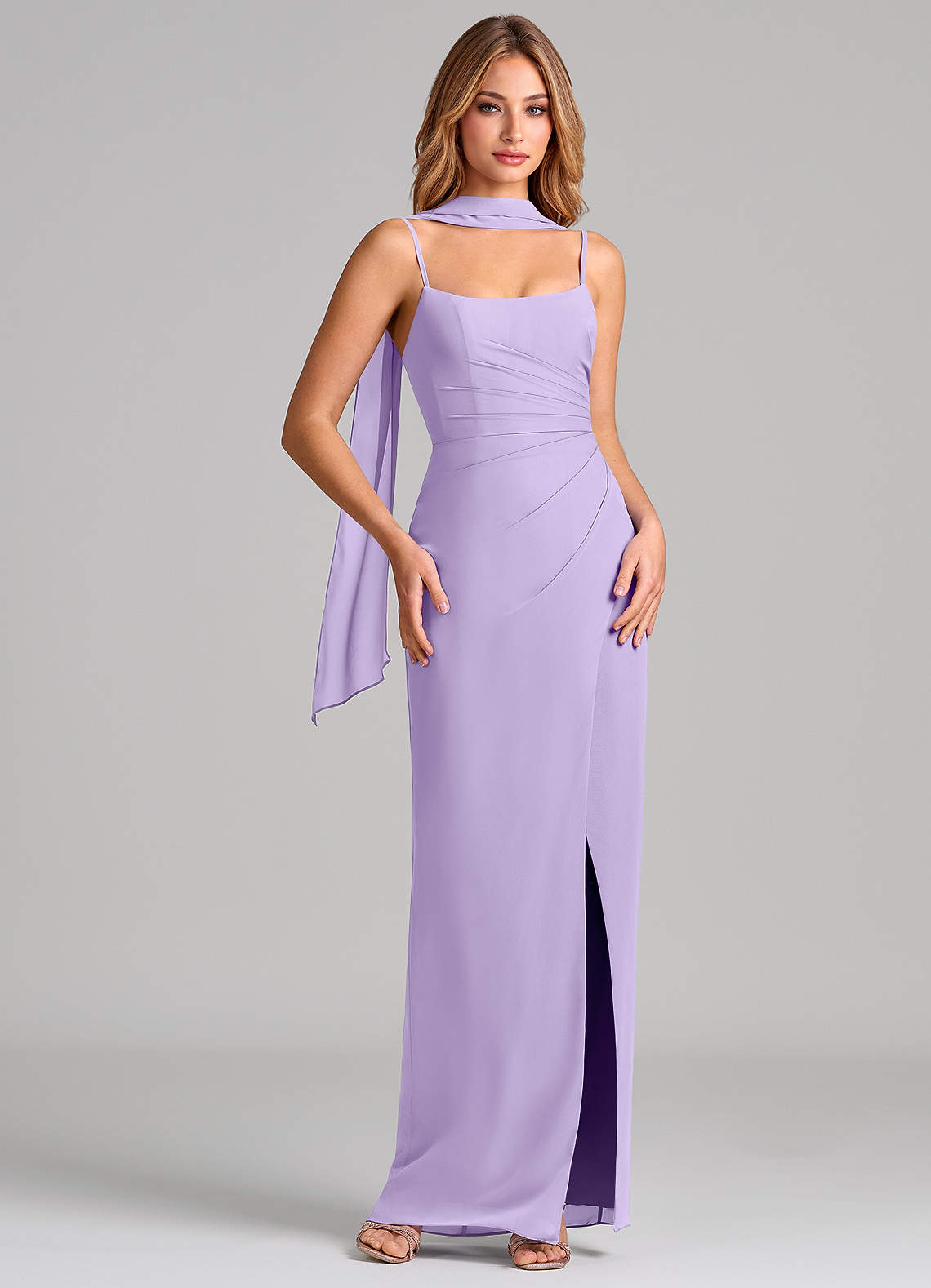 Azazie Calandra Lilac Chiffon Bridesmaid Dresses | Azazie