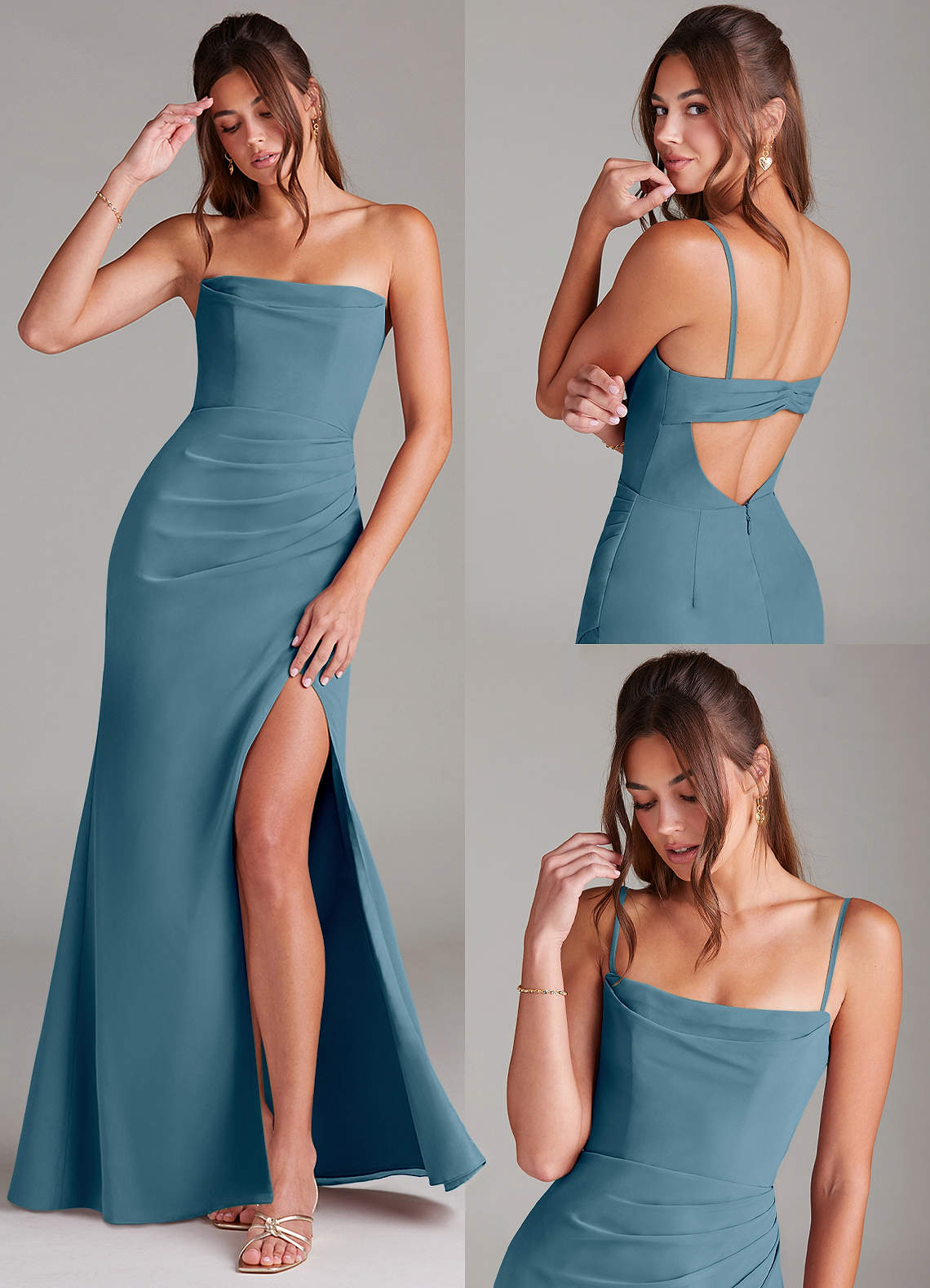 Azazie Leonis Bridesmaid Dresses Bermuda Sheath Strapless Chiffon Convertible Dress image8