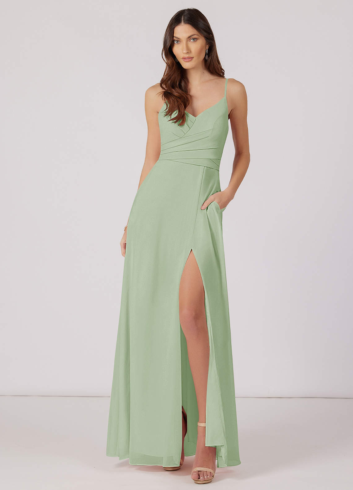 Azazie dusty 2024 sage dress