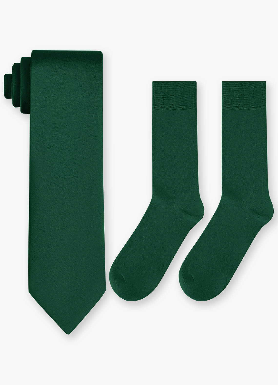 front Matching Stretch Satin Wide Tie & Cotton Socks Set