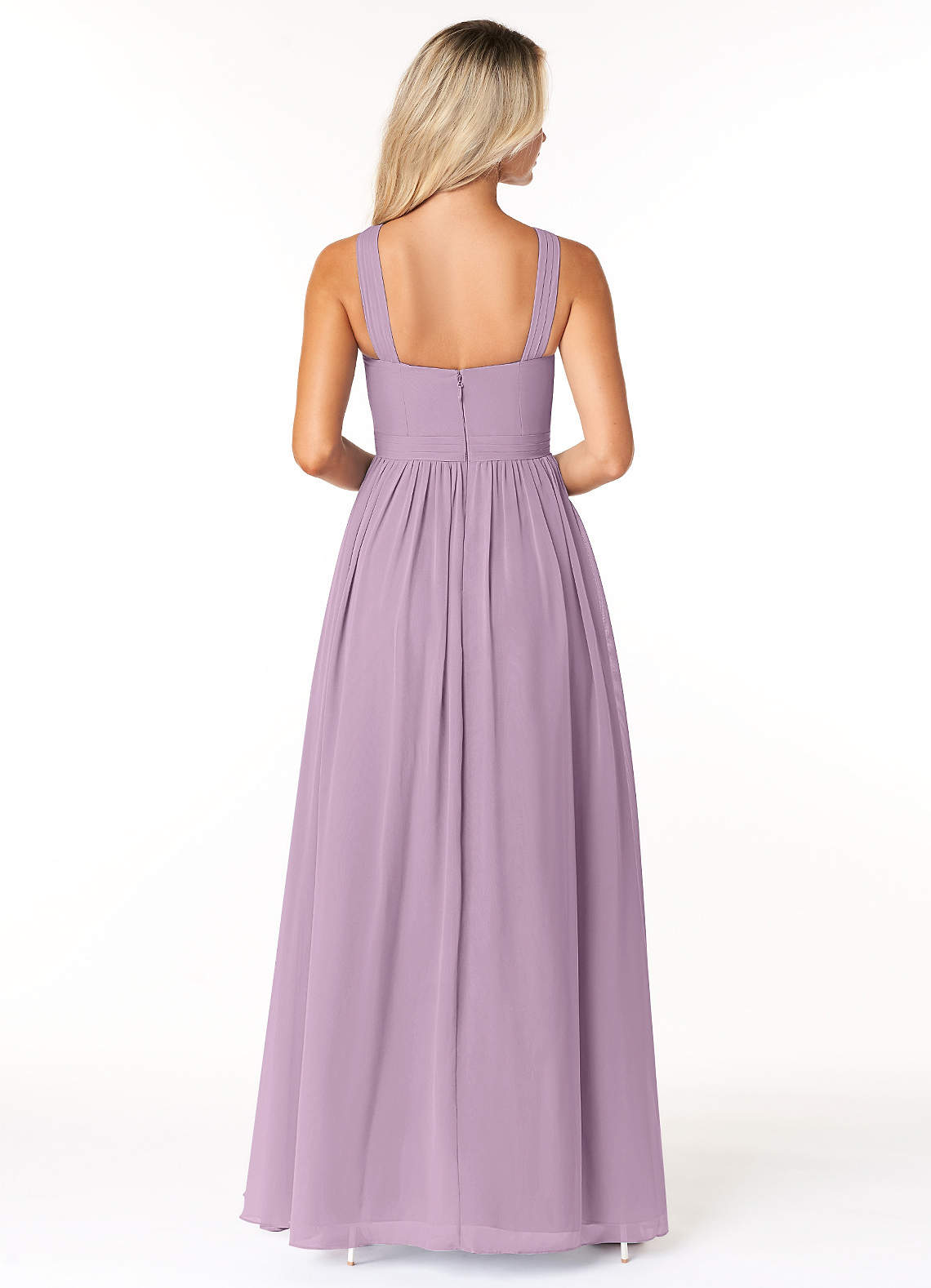black sleeve bridesmaid dresses Bridesmaid Dress Black Flowy One Shoulder Long Sleeves Floor Length Chiffon Bridesmaid Dresses main image 1