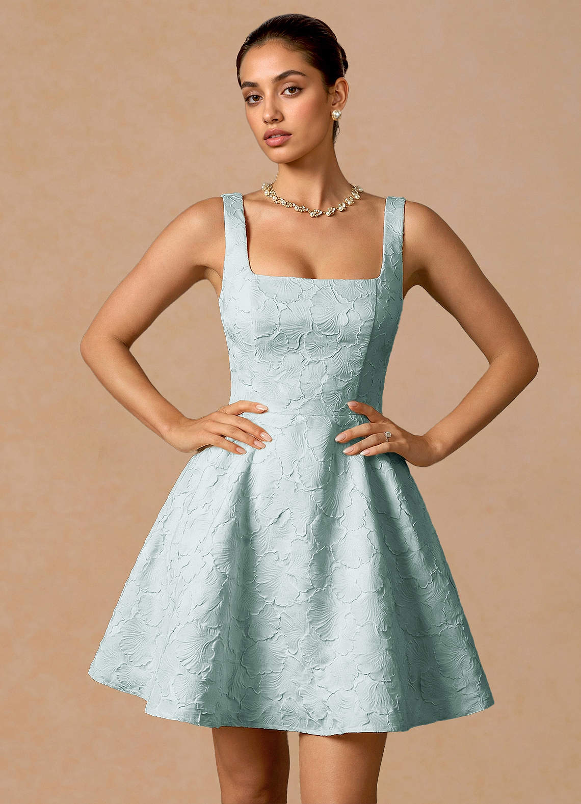 french blue lace dress Caballero Collection Raquel Dress in White/French Blue Lace main image 1