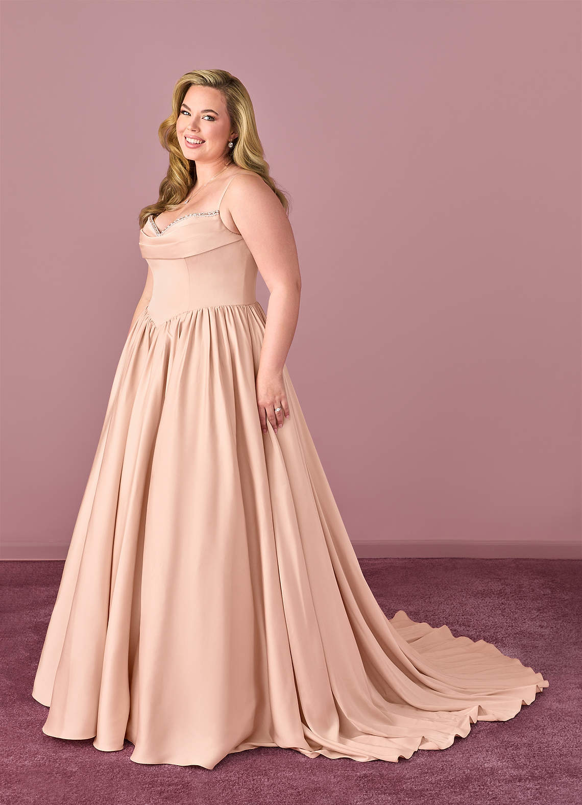 Barbie ♥ Azazie Trouwjurken Jurk van Stretch Satijn met Baljurk Sweetheart Halslijn Engelse Roos image6