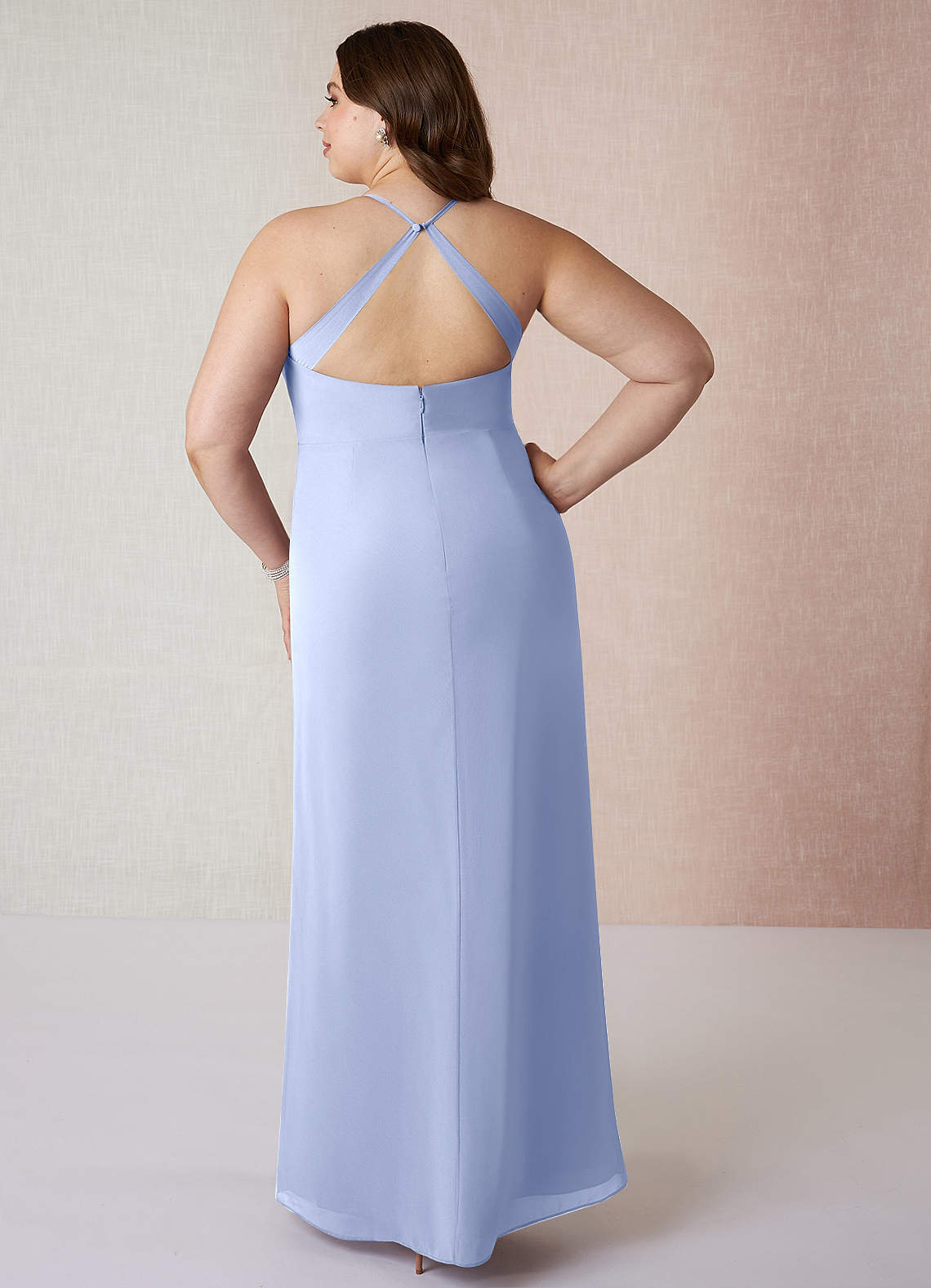 ice blue bridesmaid dresses david's bridal Amelia Tie Maxi Bridesmaid Dress