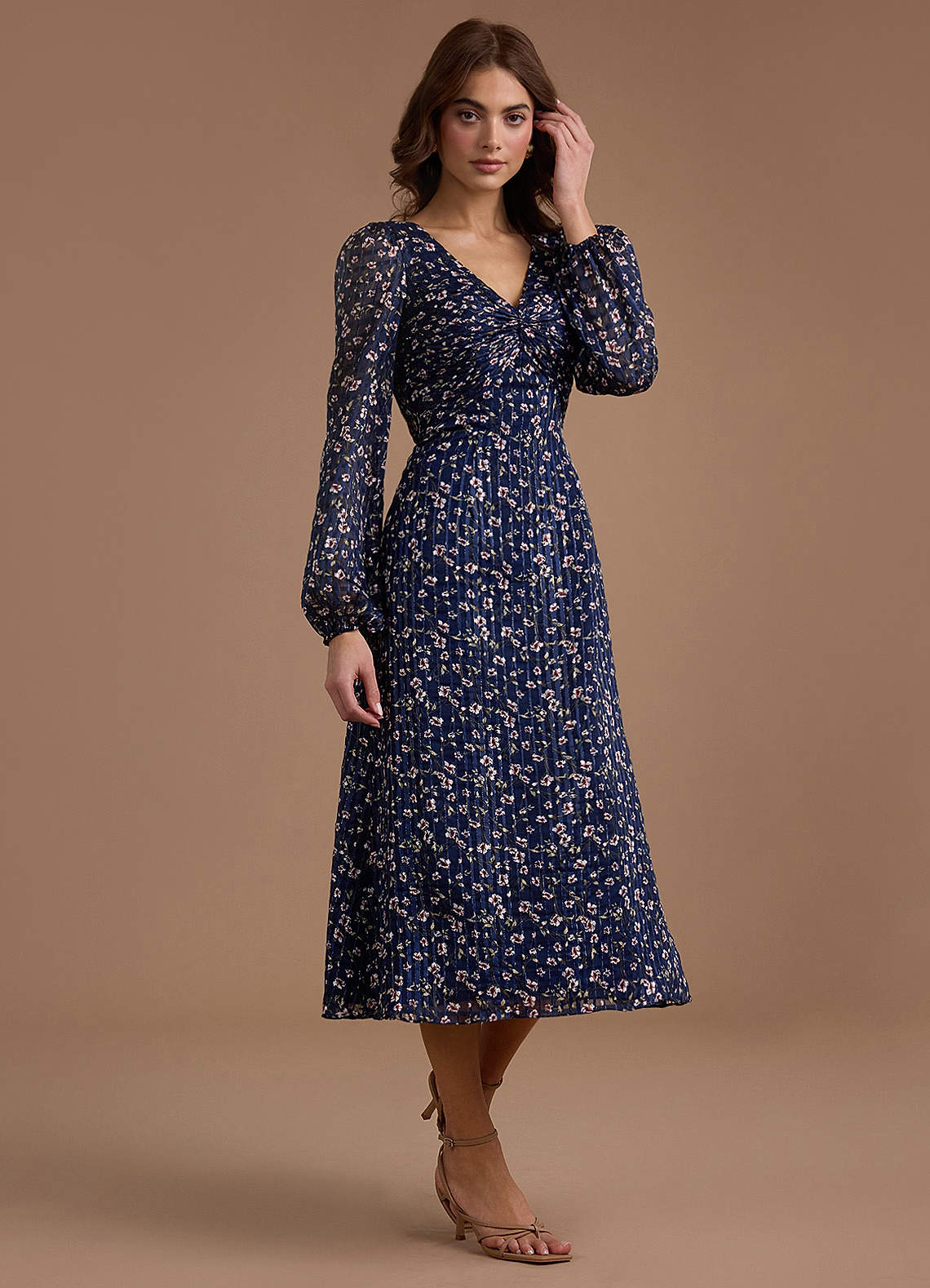 Edith Floral Gingham Midi Dress image3