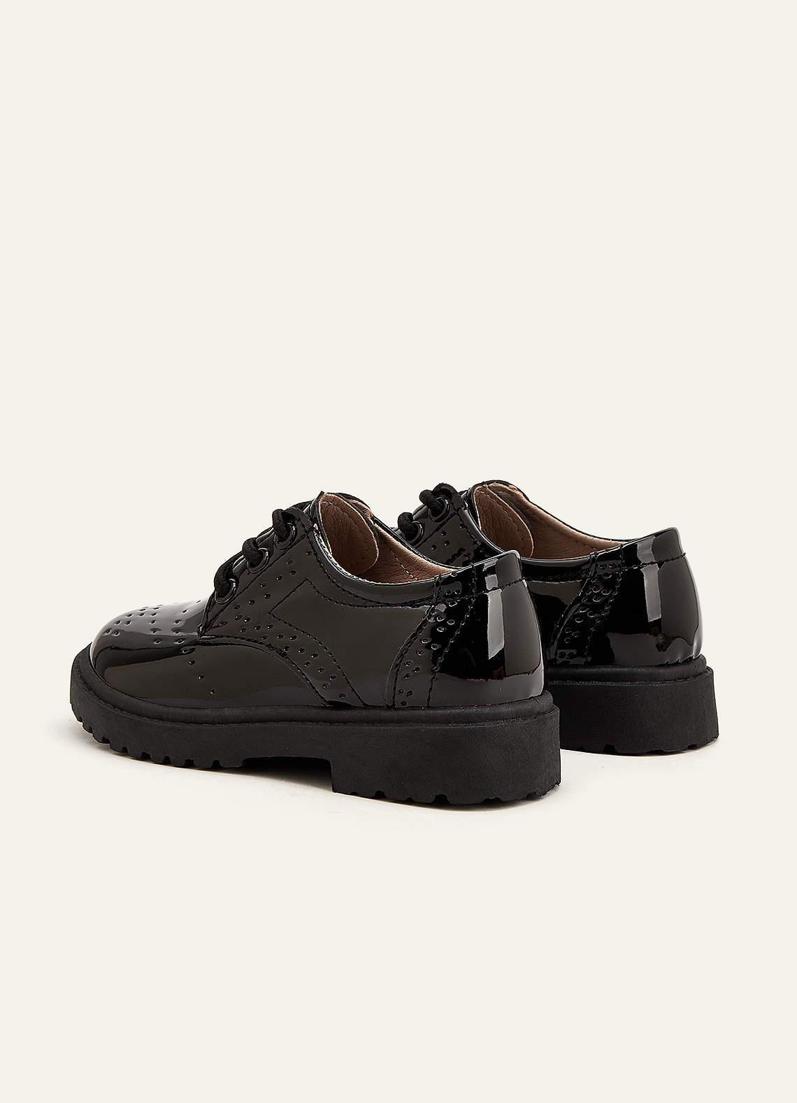 front Boys Wedding Brogue Patent Leather Shoes