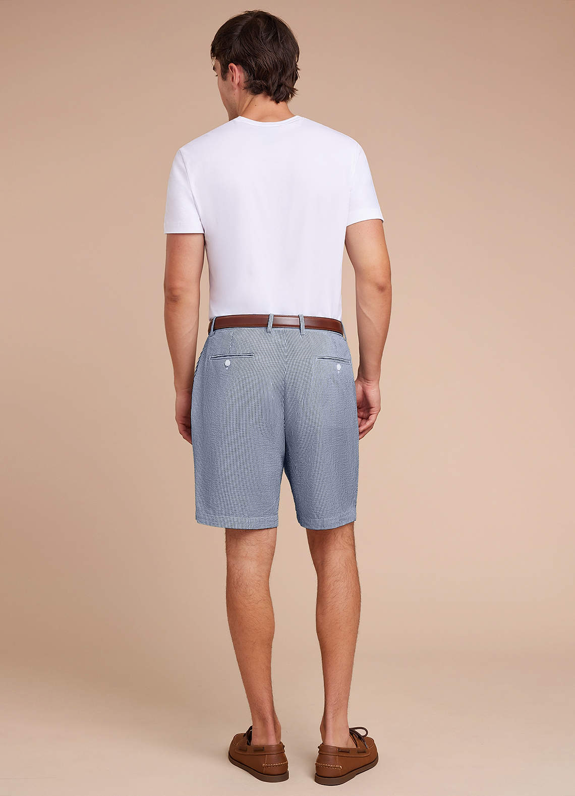 front Gavin Pantalones cortos de seersucker a rayas