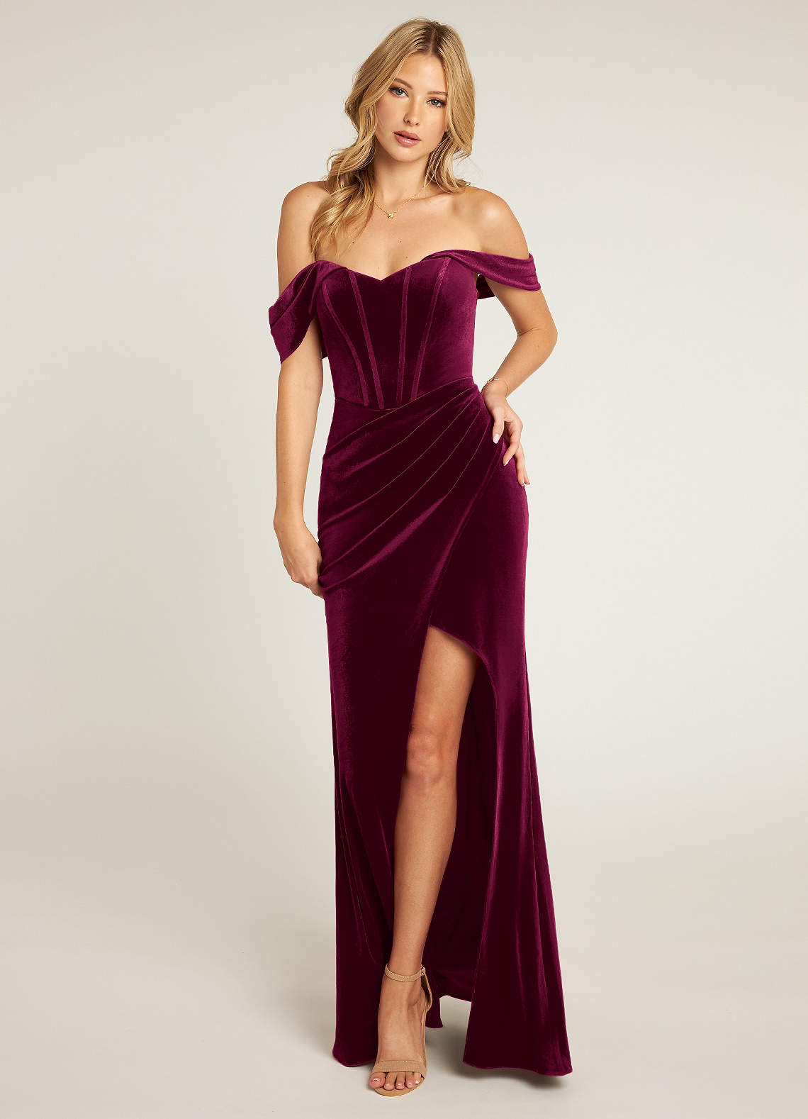 Jas Wine Velvet Maxi Dress image1