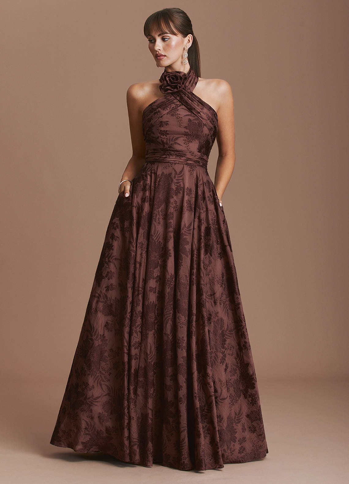 Adela Cocoa Brown Maxi Dress