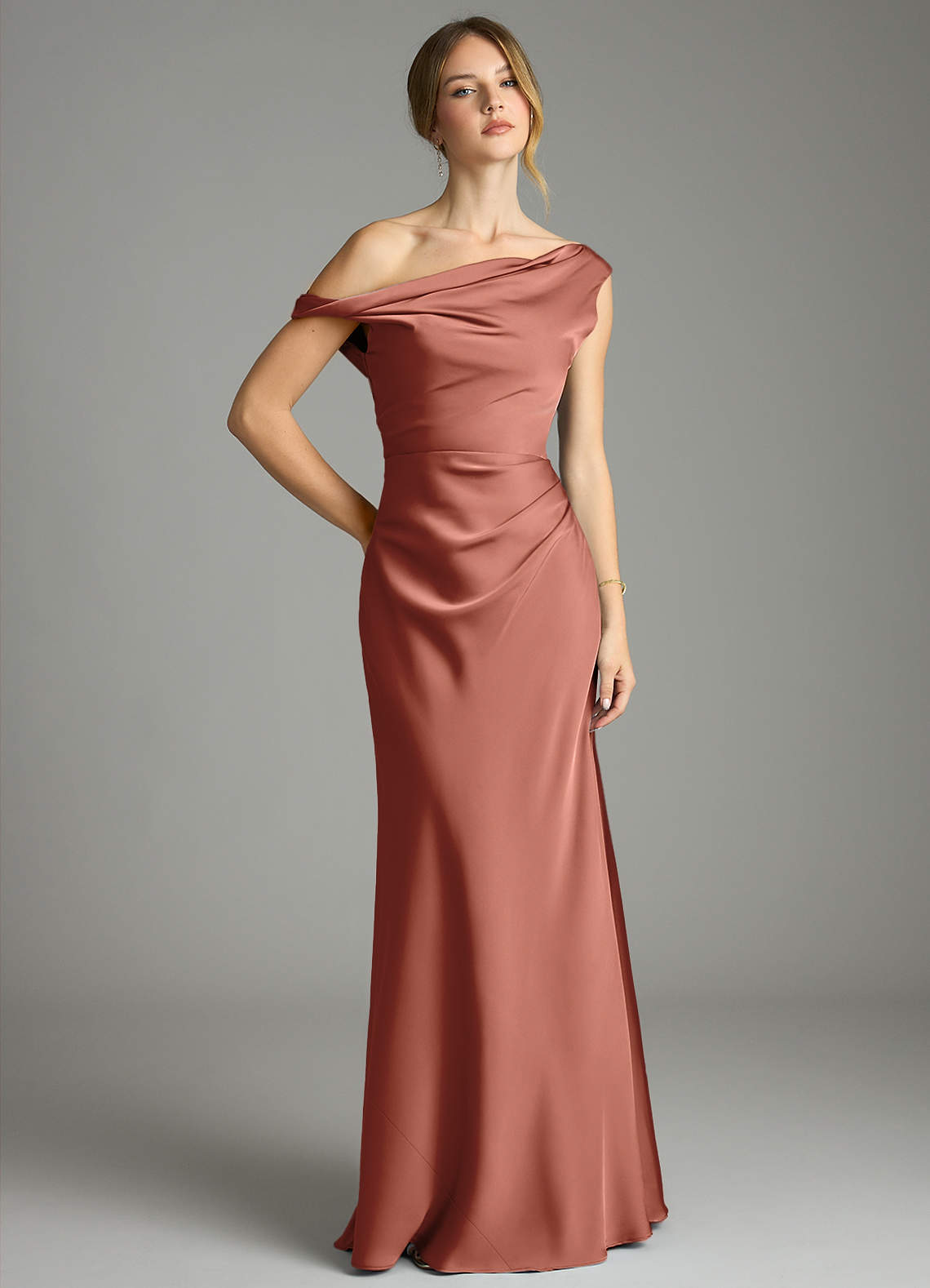azazie auburn bridesmaid dress Azazie Nerine