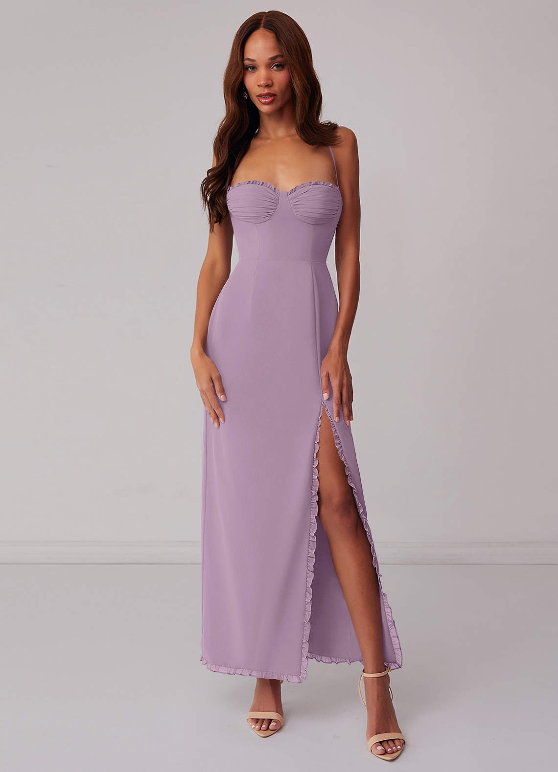 Barbie ♥ Azazie Bridesmaid Dresses Wisteria Sheath Corset Chiffon Dress image1