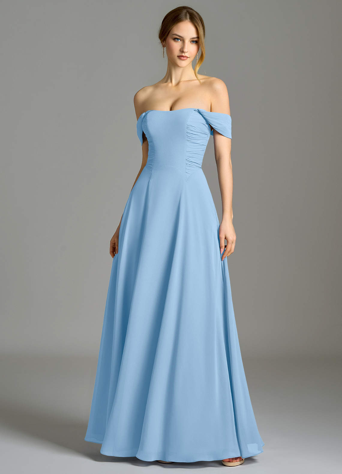 Azazie Oasis Powder Blue Chiffon Bridesmaid Dresses | Azazie