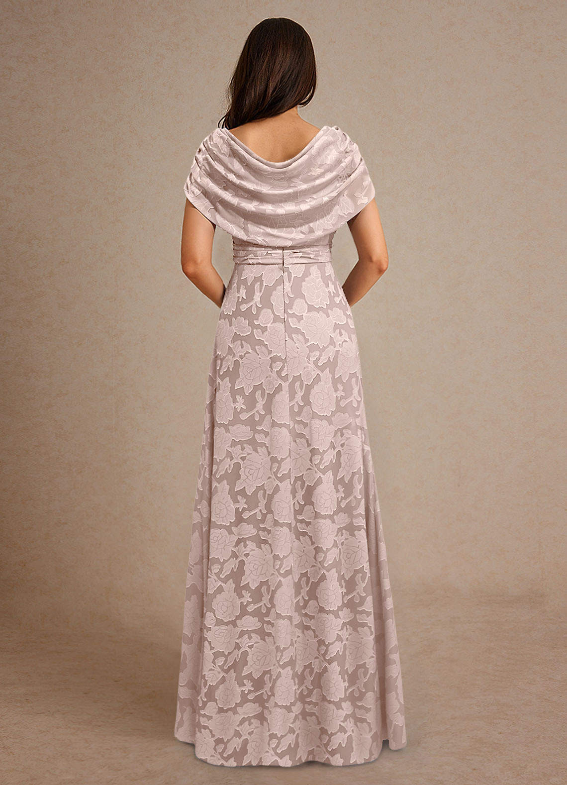 Azazie Branford Mother of the Bride Dresses Blushing Pink A-Line Pleated Floral Burnout Dress image2