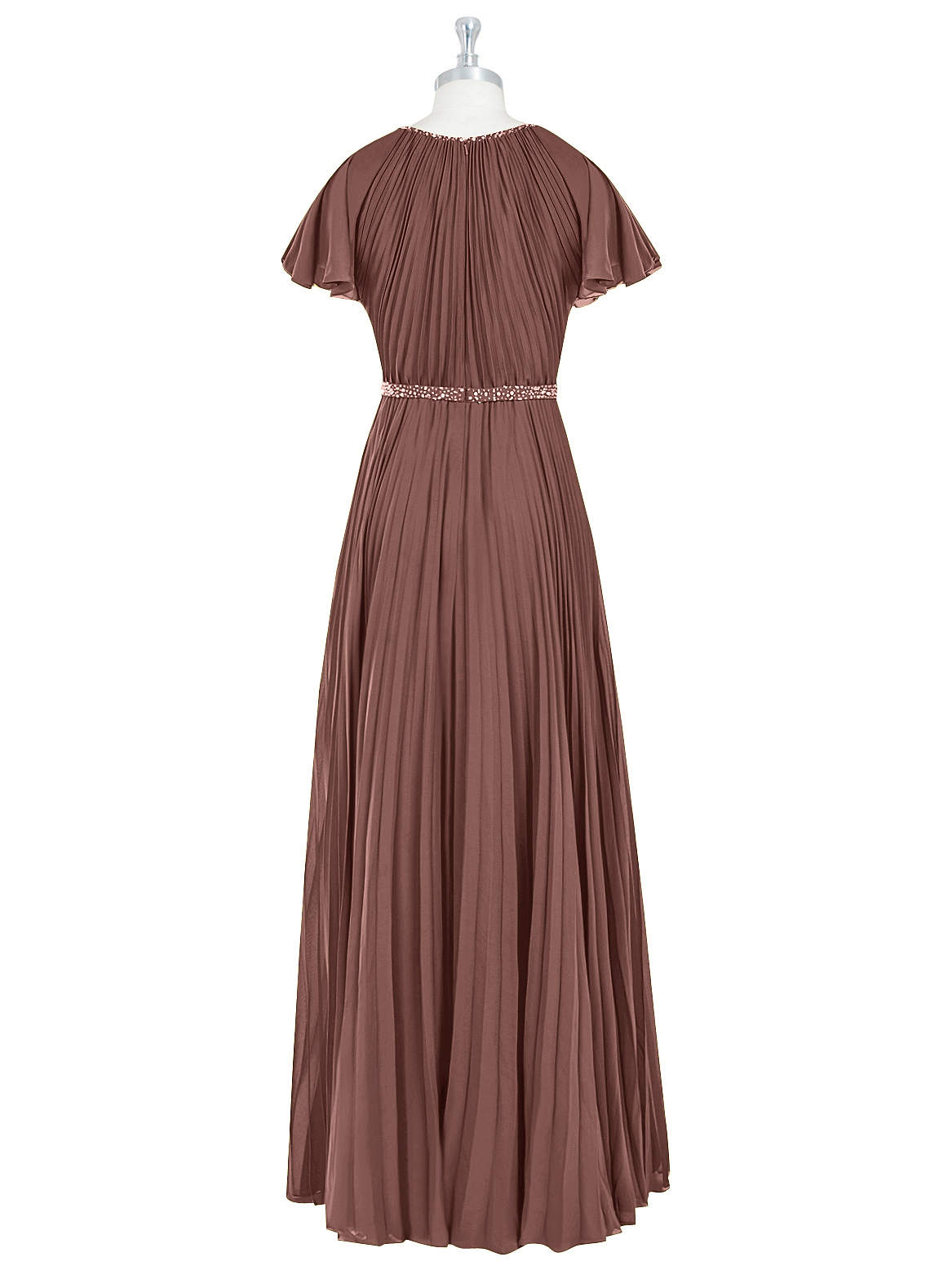 Azazie Kara Modest Bridesmaid Dresses A-Line Pleated Chiffon Floor-Length Dress image7