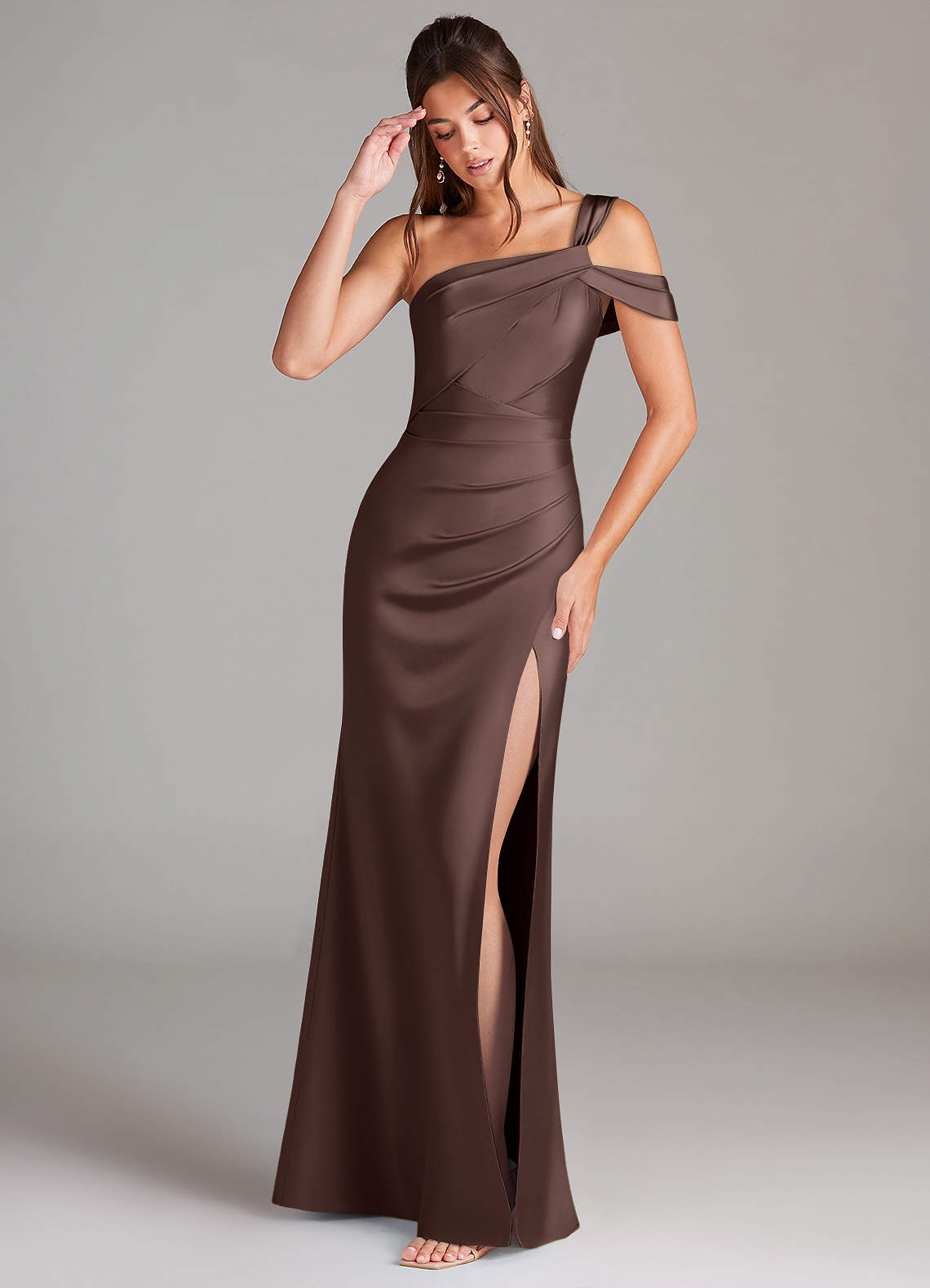 Azazie Wynter Ganache Stretch Satin Bridesmaid Dresses | Azazie