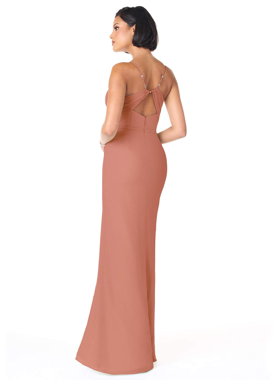 one shoulder ruched bridesmaid dress Ever-Pretty One Shoulder Ruched Satin Maxi Bridesmaid Dresses main image 0