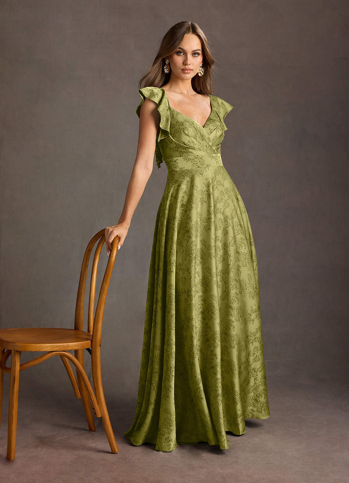 Leilani Moss Navy Maxi Dress | Azazie CA