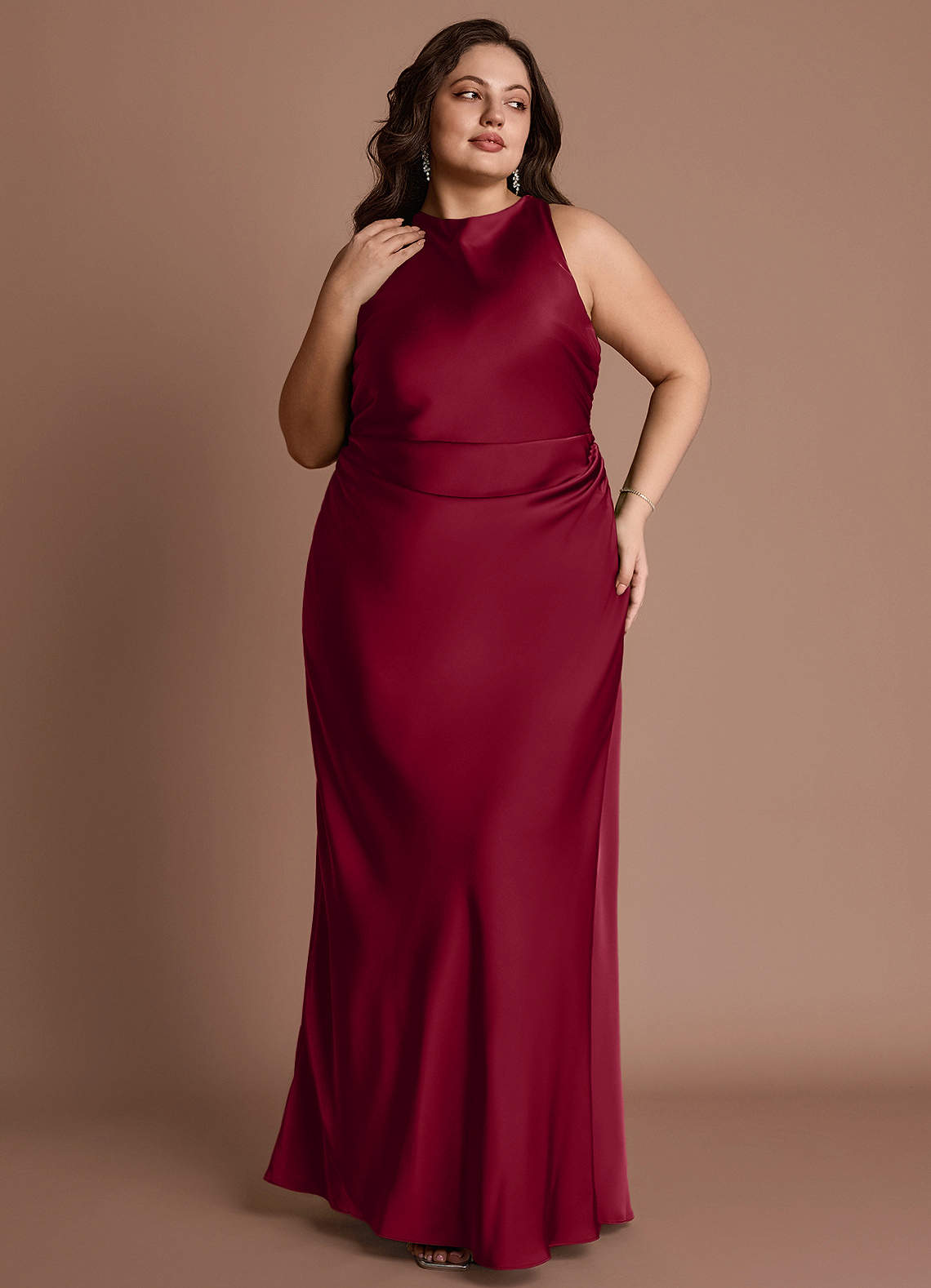 Evadne Merlot Open Back Dress image1