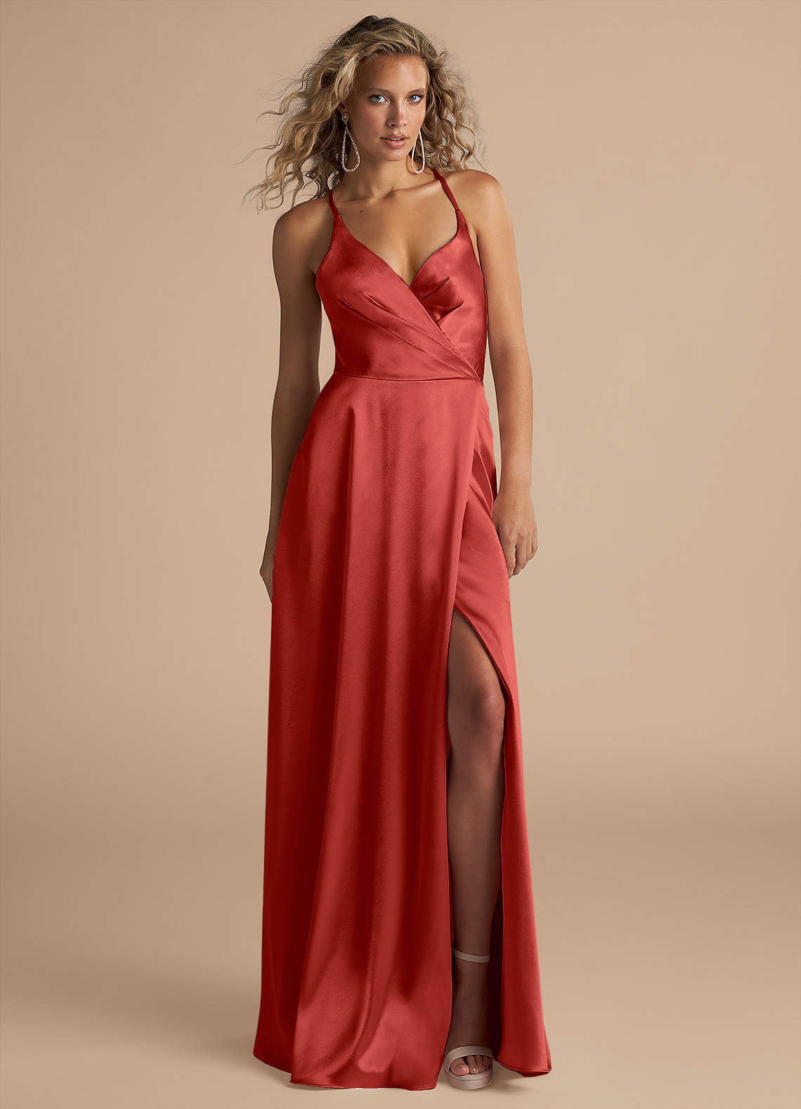 rust a line dress Lisa A-Line Midi Dress (Rust) | Love Cherish main image 1